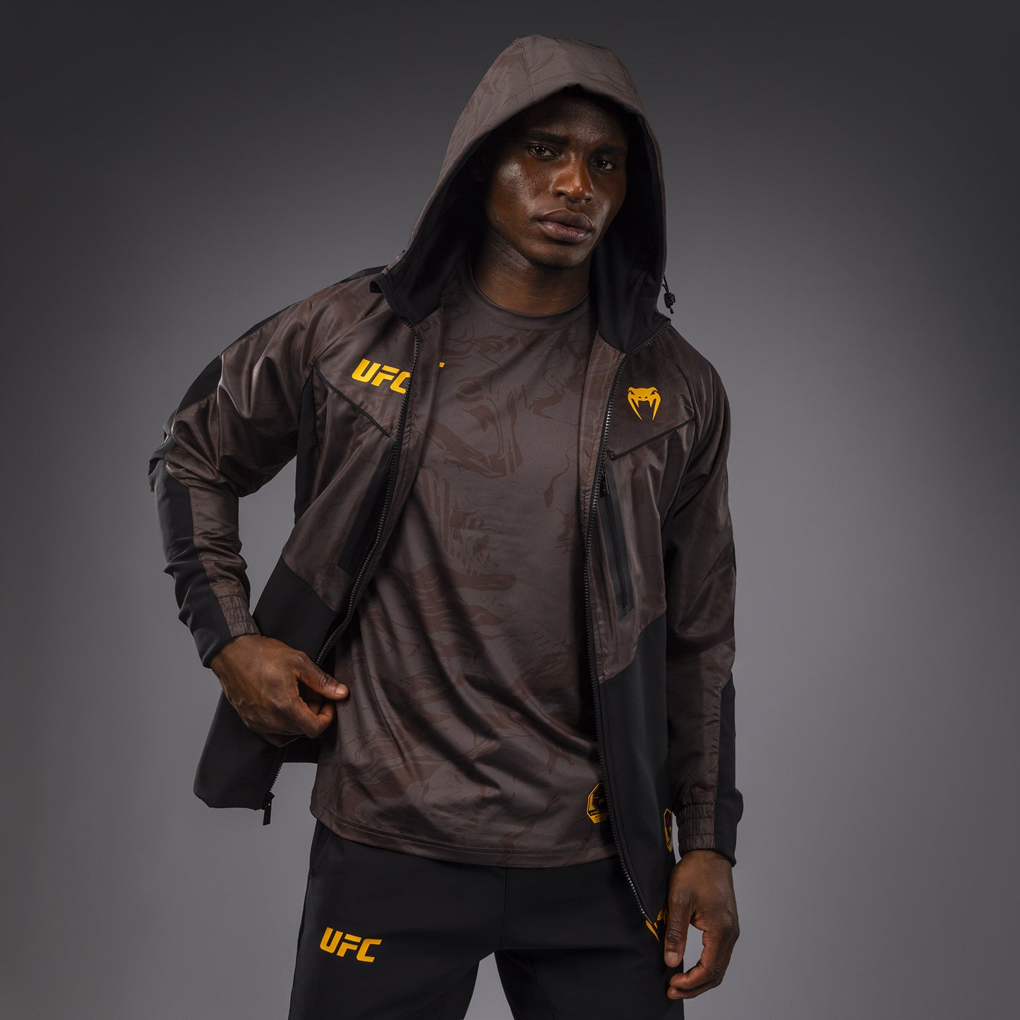 UFC Fusion by Venum Fight Week Men’s Zip Hoodie - Earthen Brown