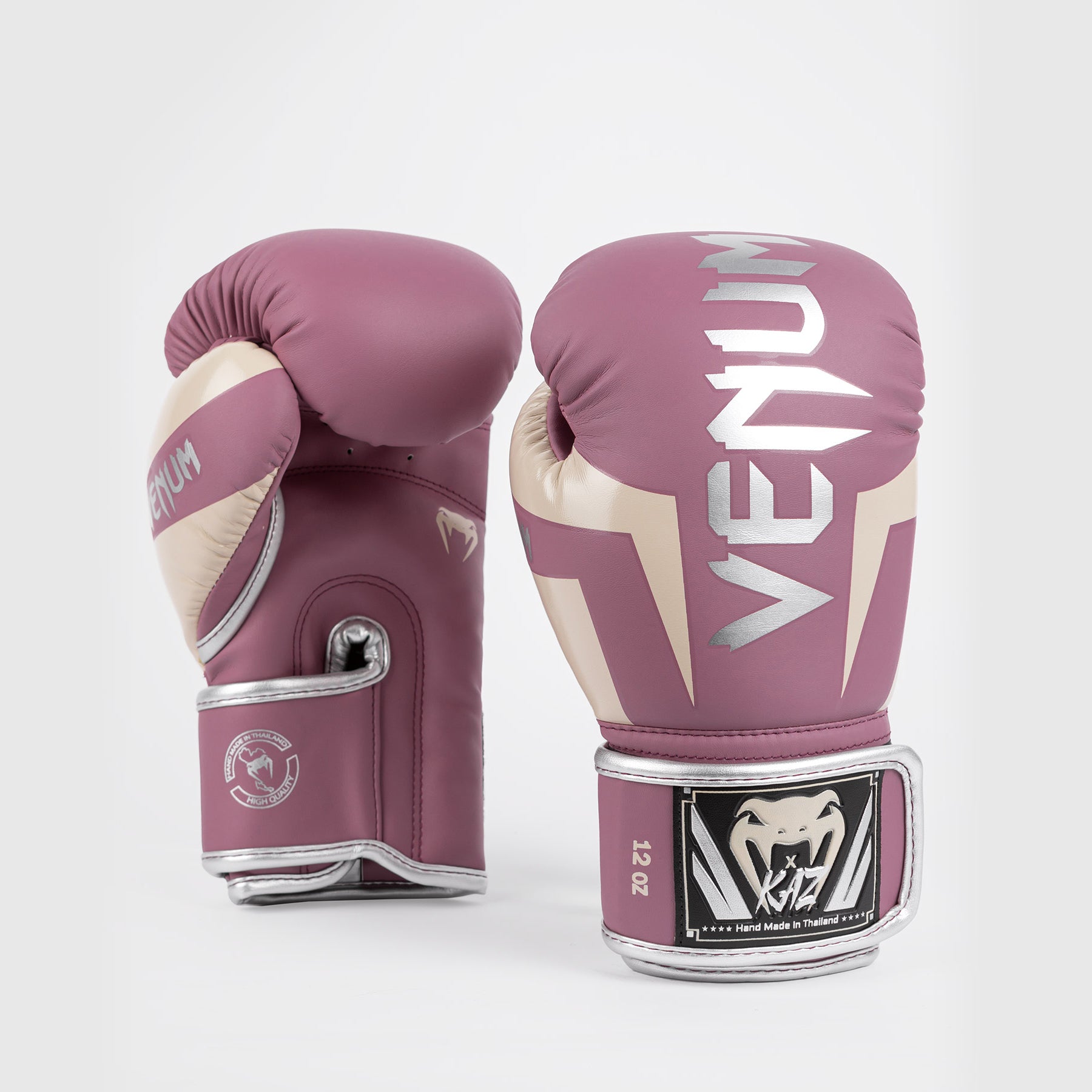 VENUM ボクシンググローブ 12oz ピンク×シルバー Venum x Kaz Boxing Gloves - Dusky Orchid/Silver - Venum Asia