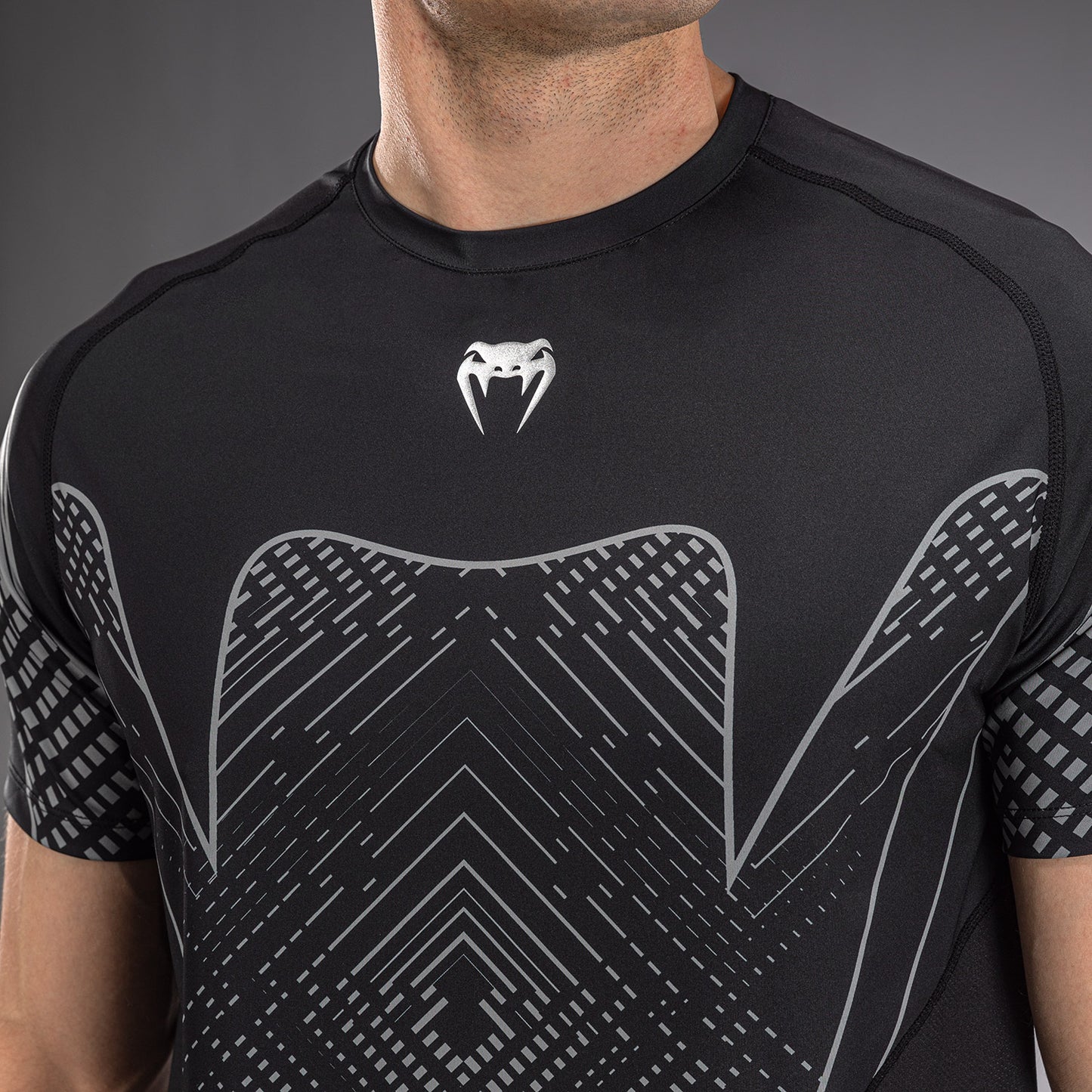 Venum Midnight Fury Dry-Tech T-Shirt - Black/Grey/Silver
