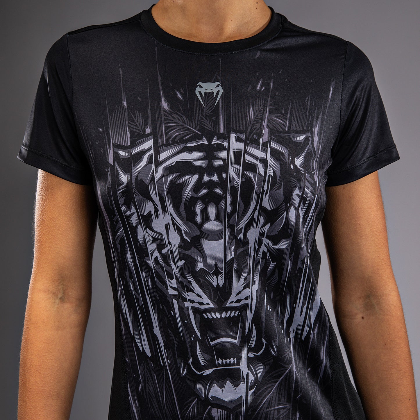 Venum Tiger Women's Dry Tech T-Shirt - Black/Silver