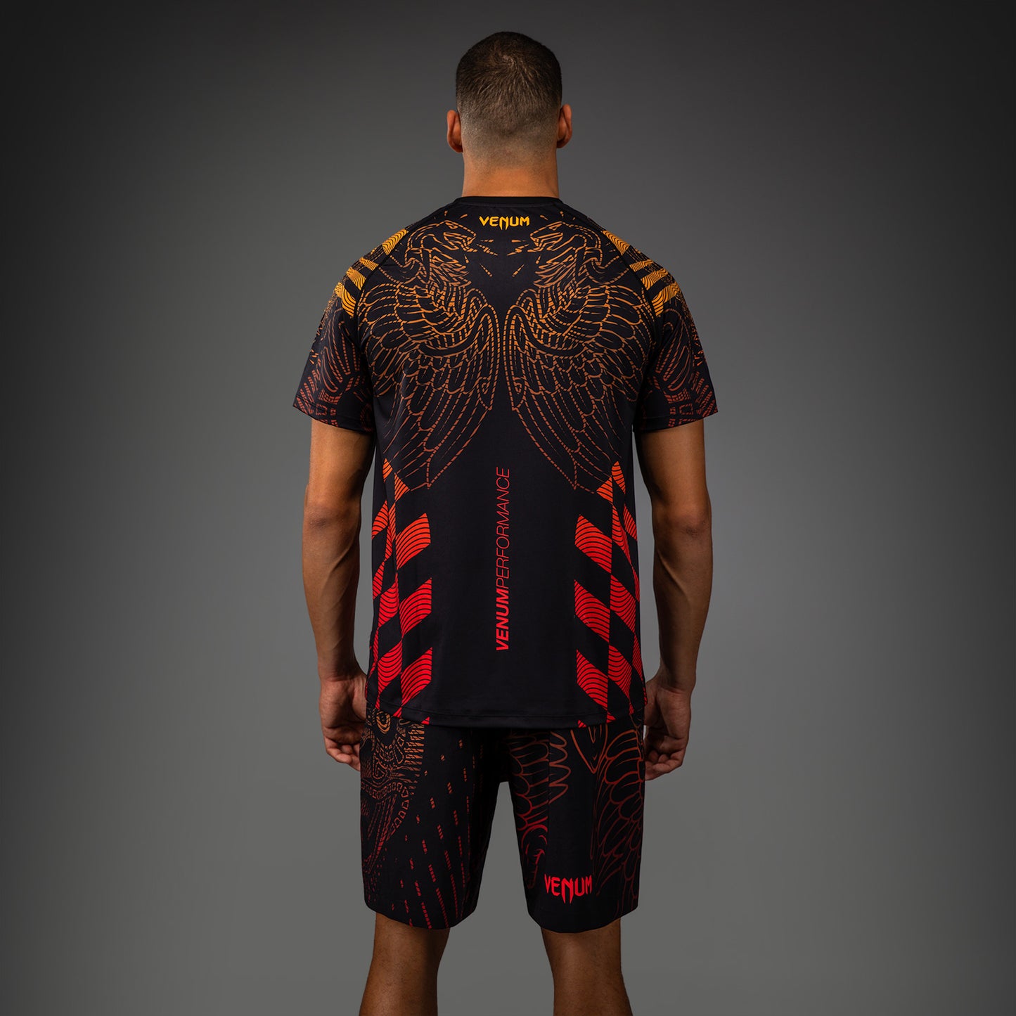 Venum Quetzal Fury Dry-Tech T-Shirt - Black/Fury Red/ Tangerine