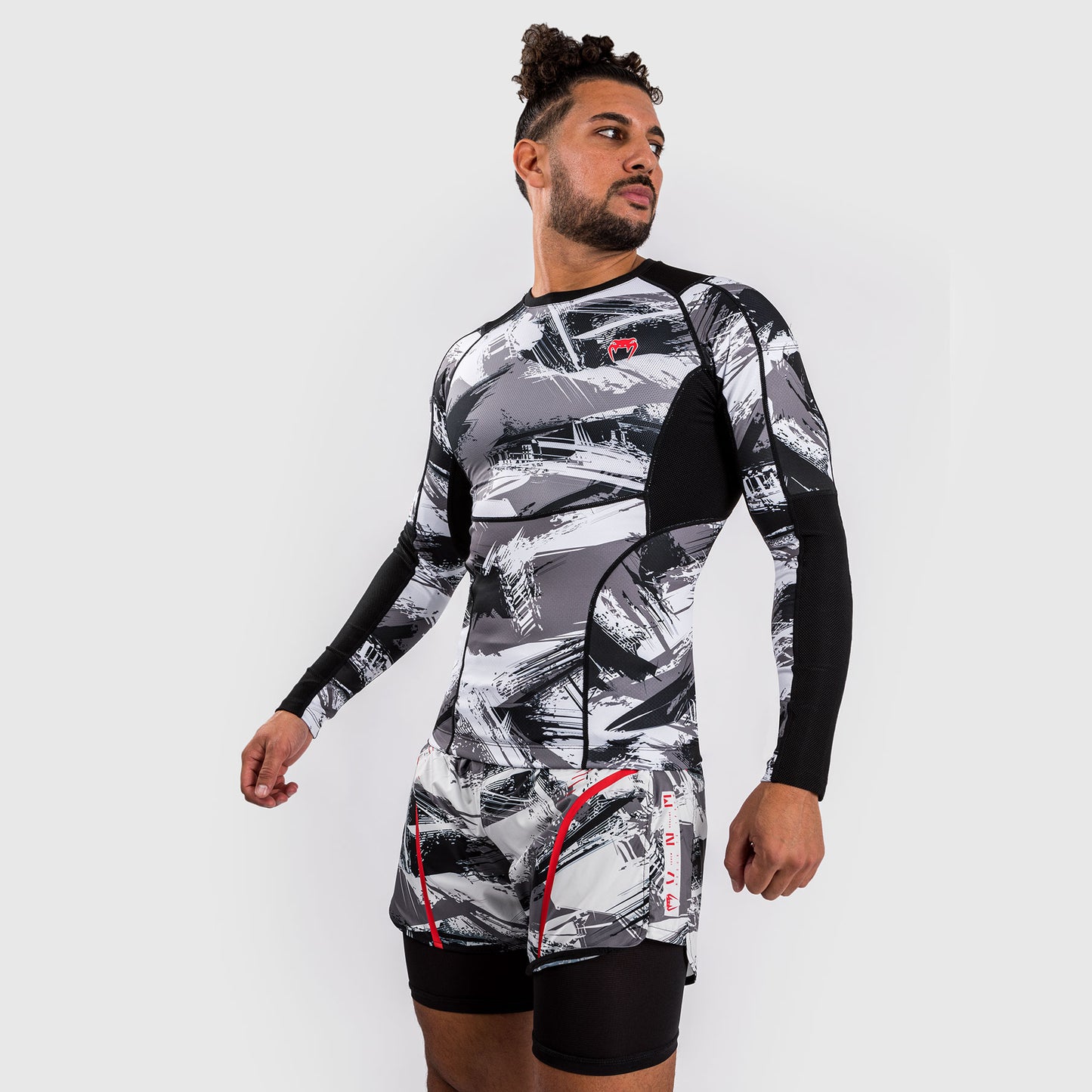 Venum Electron 3.0 Long Sleeve Rashguard - Grey/Red