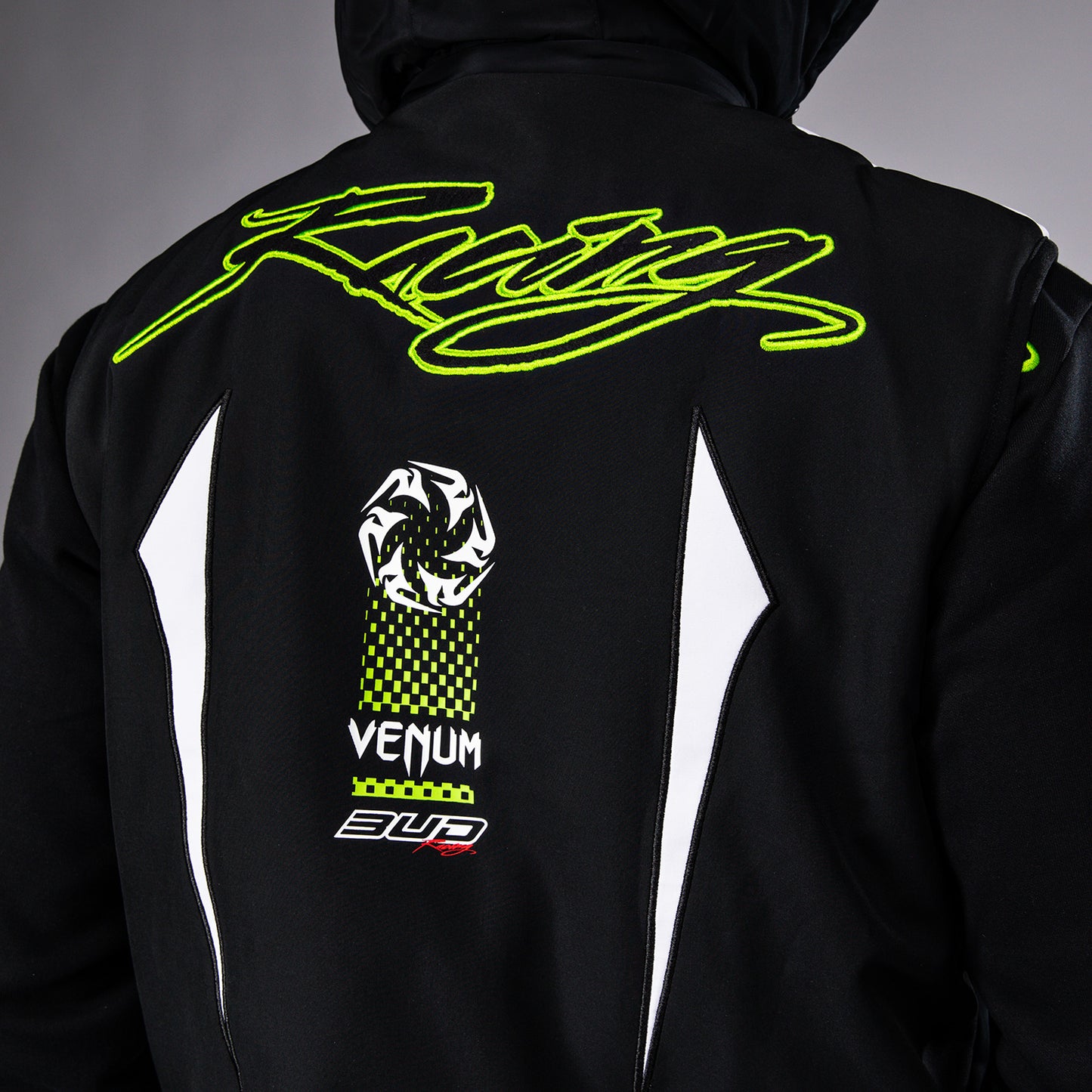 Venum x Bud Racing Down Jacket - Black/White/Lime Green