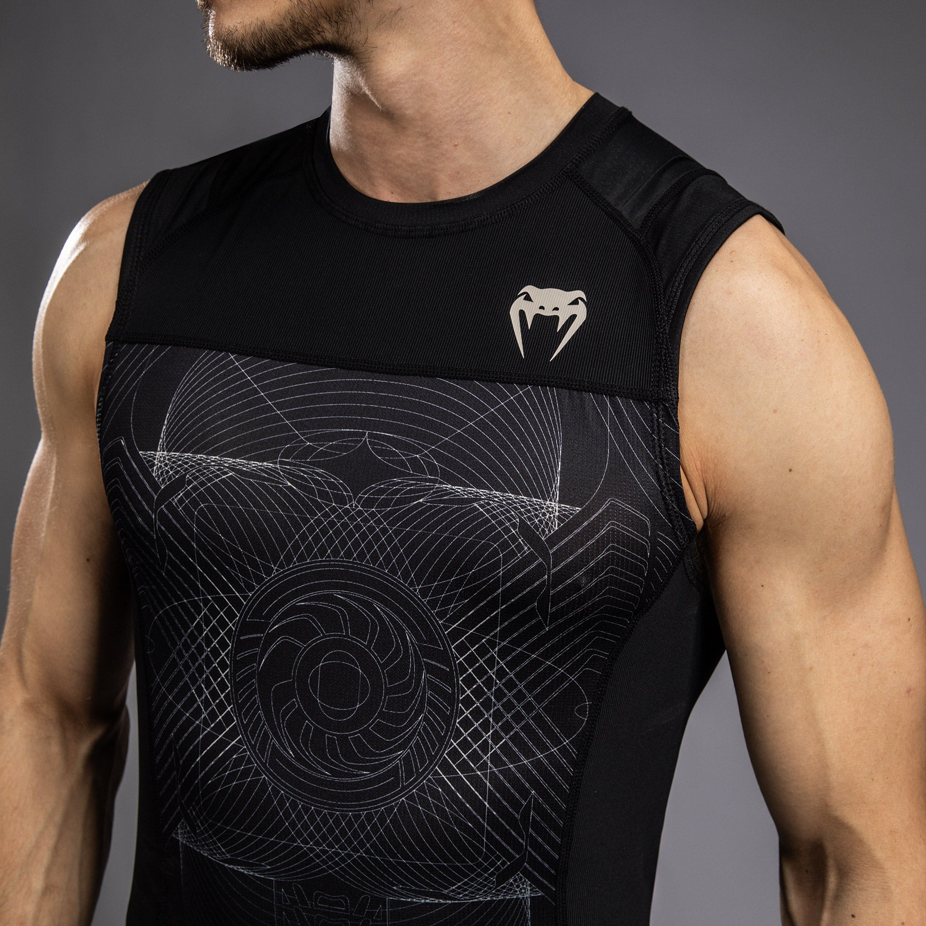 Venum G-Fit Air Men's Sleeveless Rashguard - Deep Black/Desert