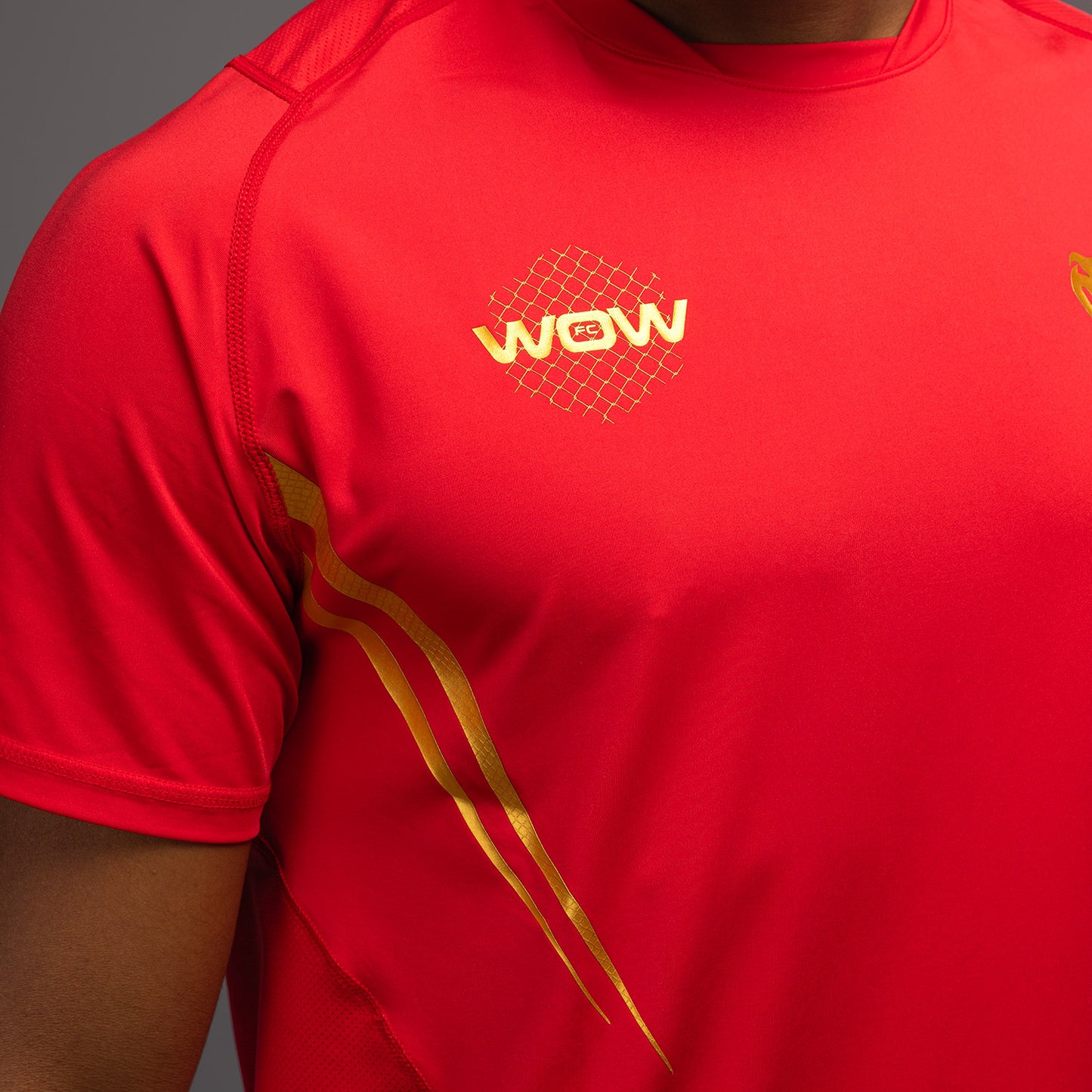 Venum x WOW FC Dry-Tech T-Shirt - Fury Red/Gold