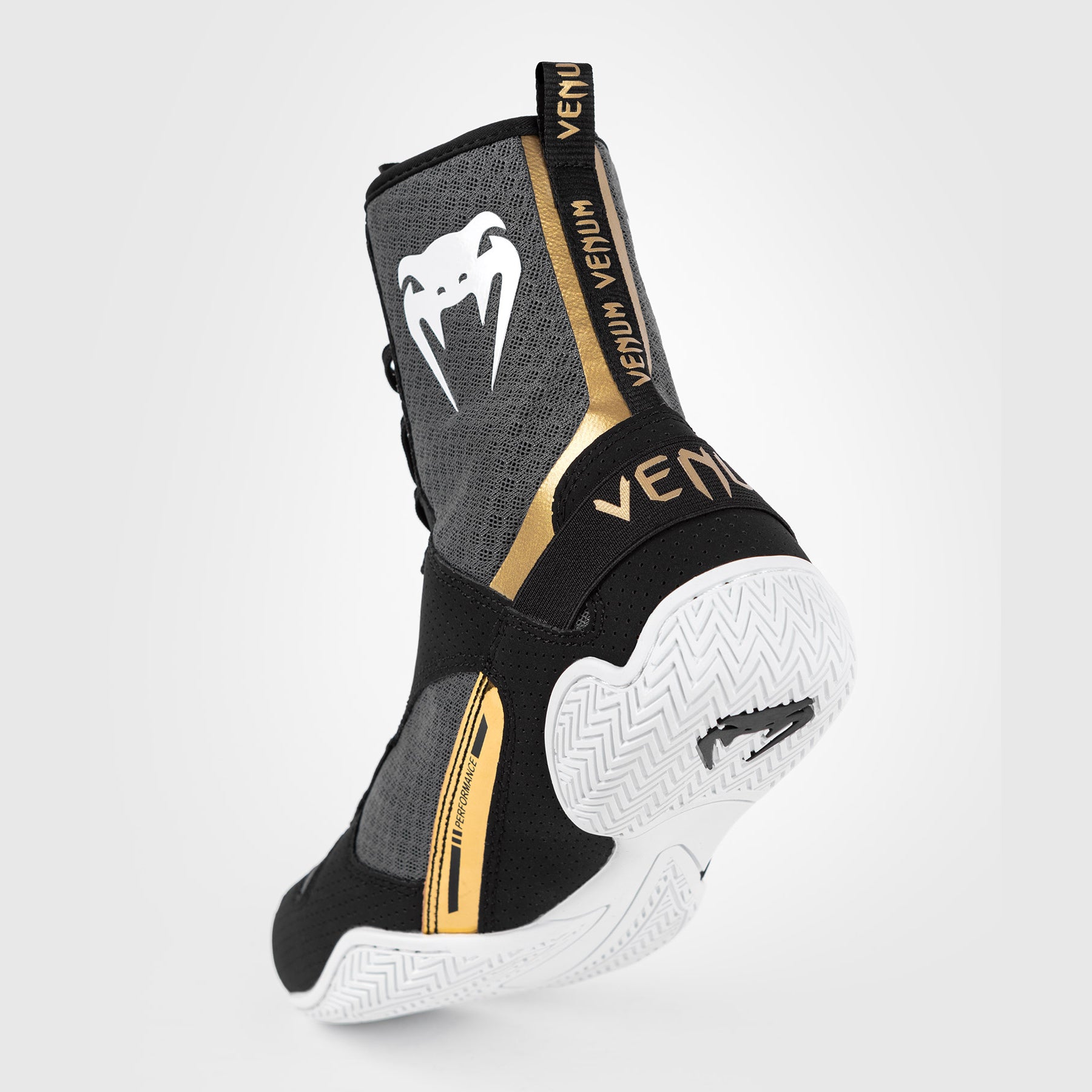 Venum Elite Boxing Shoes - Black/White/Gold - Venum Asia