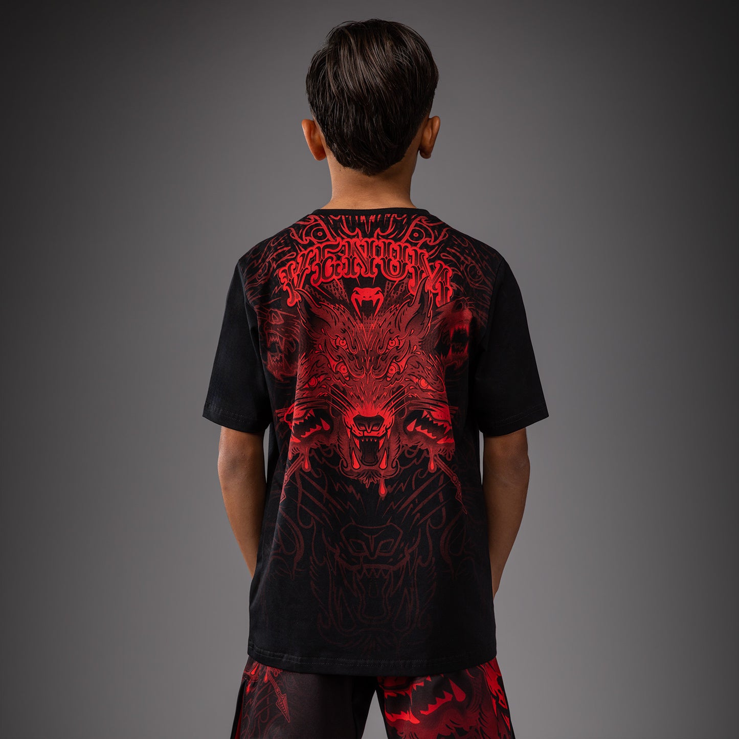 Venum Wolf Atak Kids T-Shirt - Black/Red