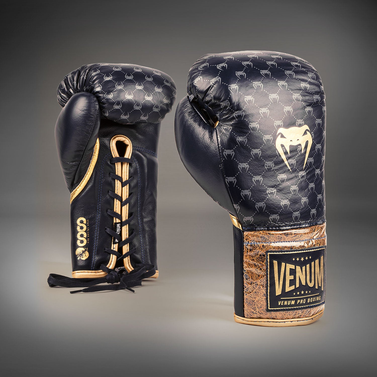 Venum Coco Monogram Pro Lace Up Boxing Gloves - State Blue - Venum
