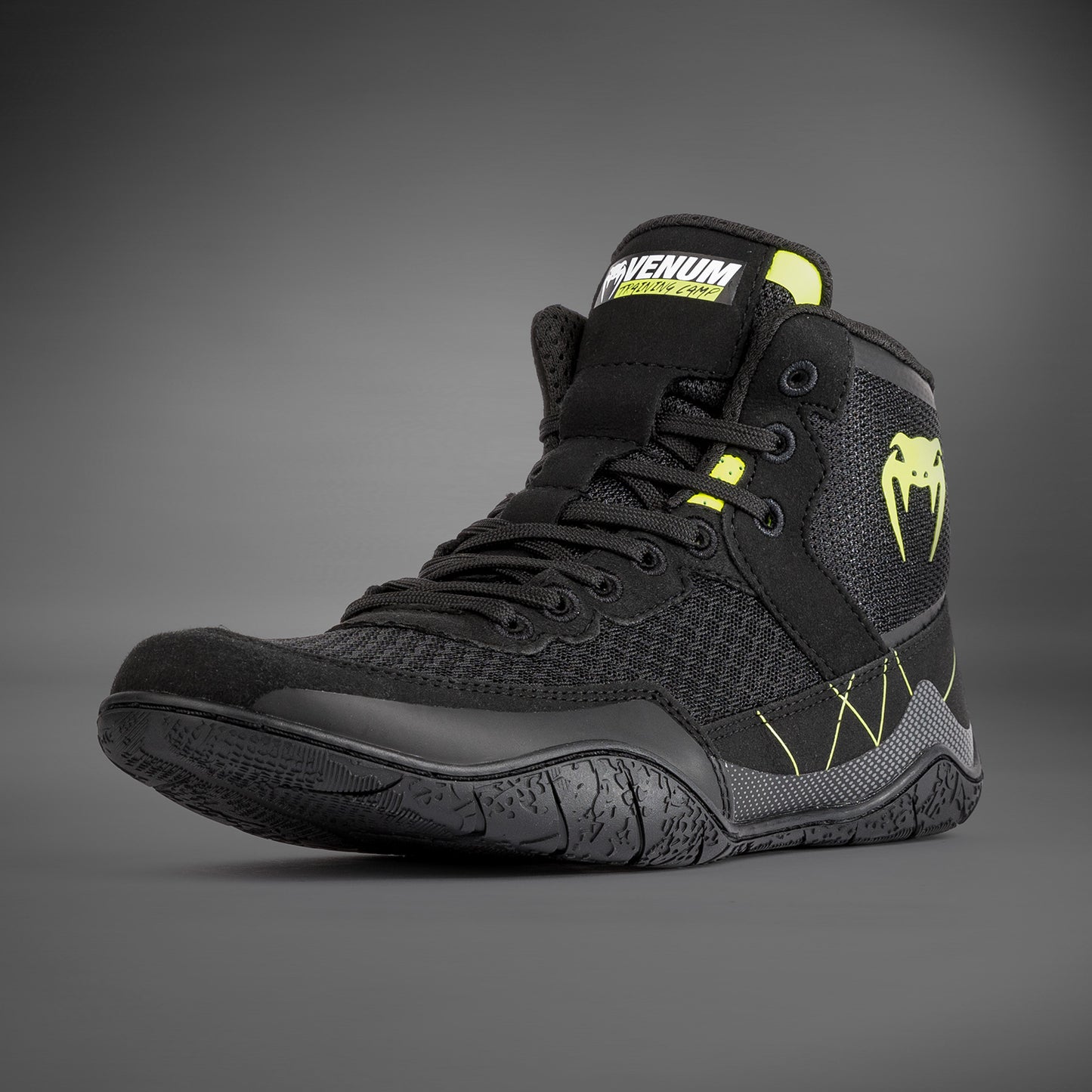Venum Training Camp 4.0 Wrestling Shoes - Black/Neon Green