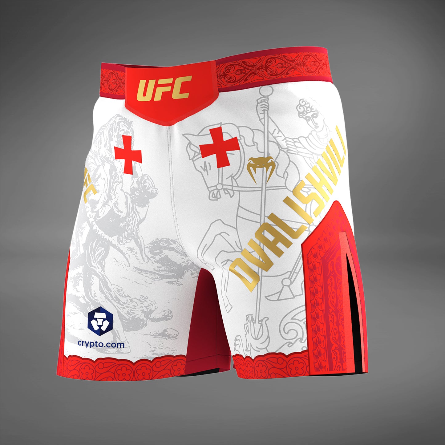 Men's UFC Unrivaled by Venum White Merab Dvalishvili Short Fit Fight Short