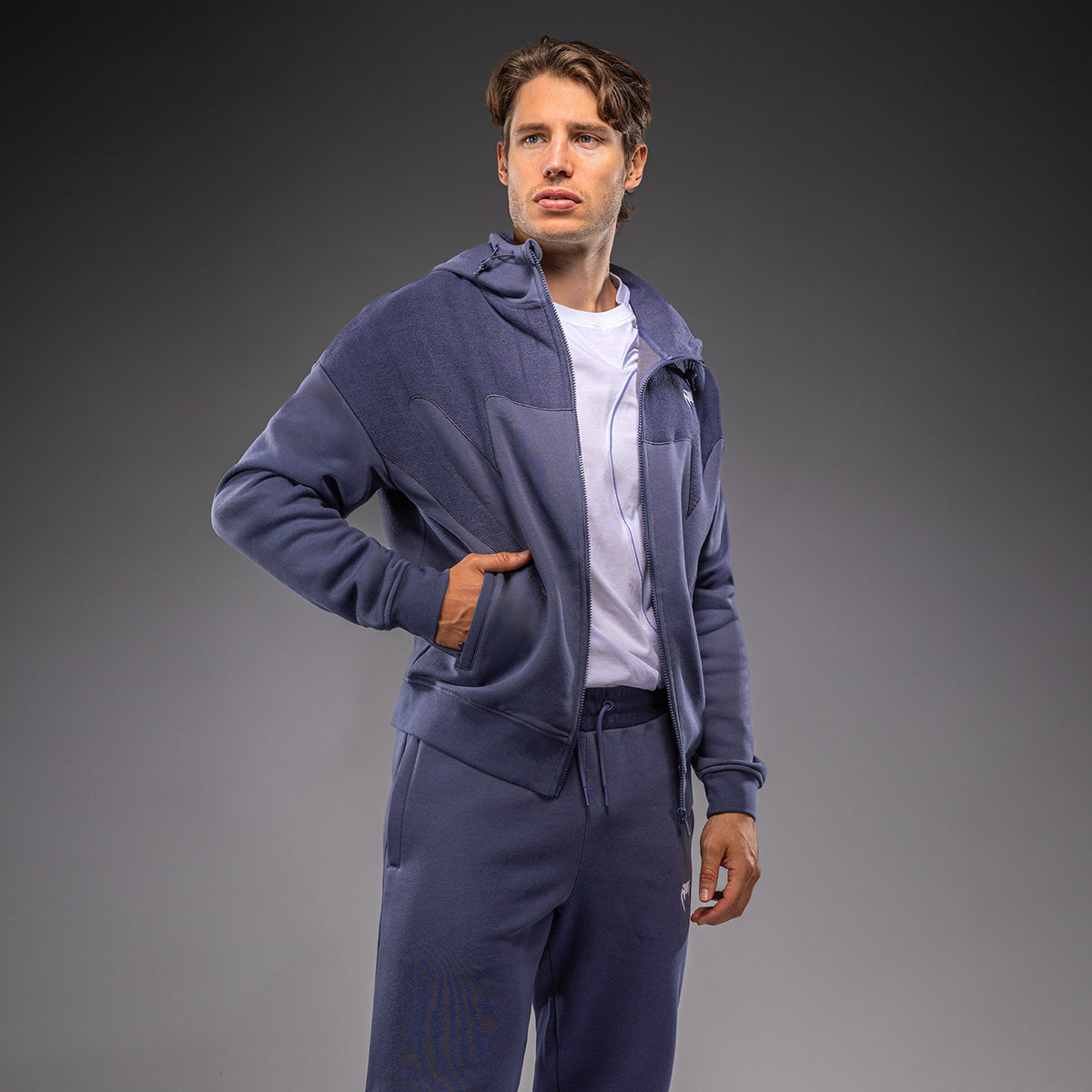 Venum Attack Fleece & Weave Track Jacket - Blue