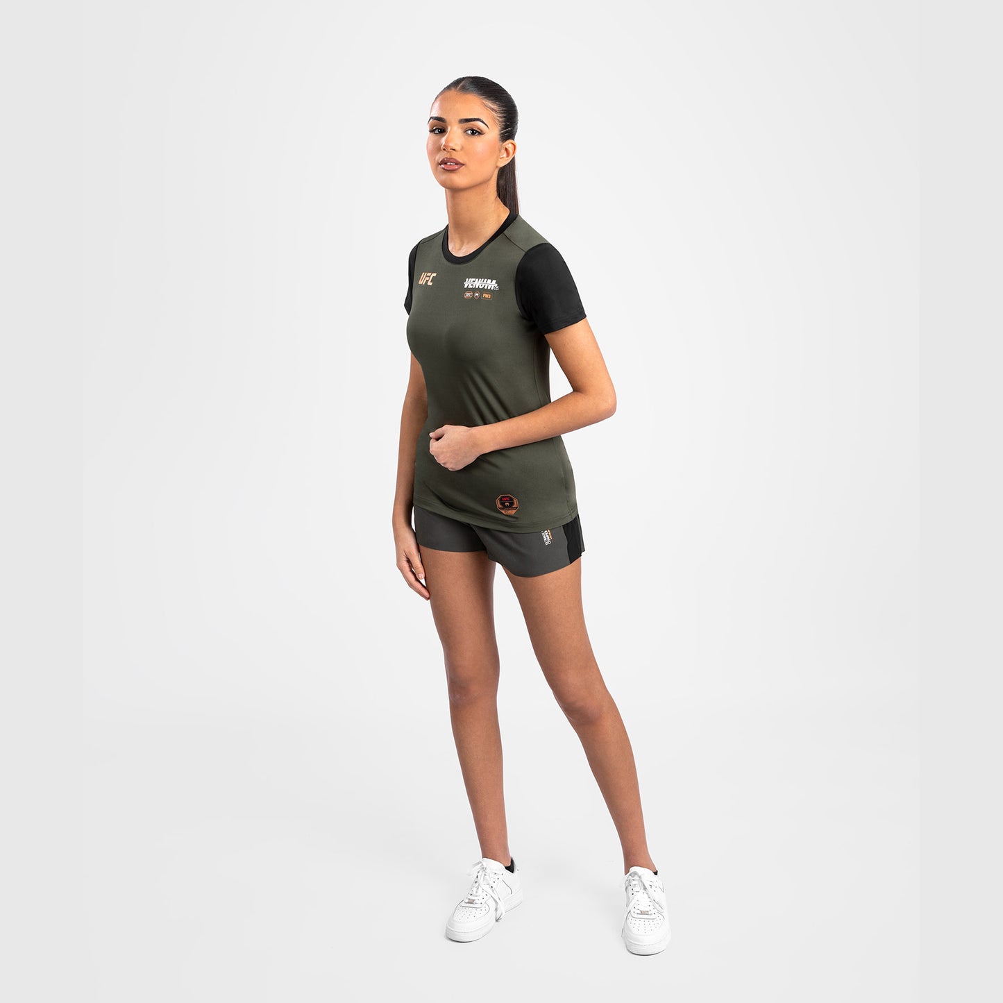 UFC Adrenaline by Venum Fight Week  Women’s Dry-Tech T-shirt - Khaki/Bronze