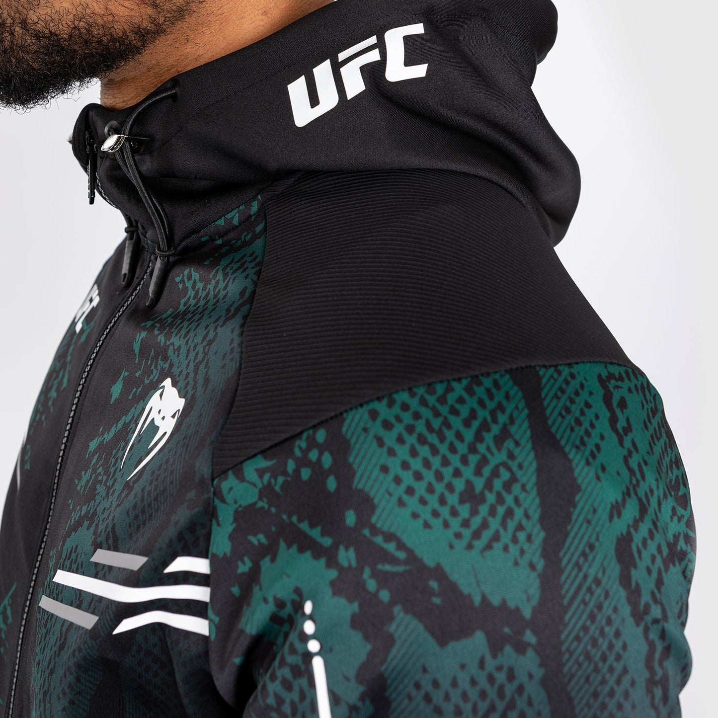UFC Adrenaline by Venum Authentic Fight Night Men’s Walkout Hoodie - Emerald Edition - Green/Black