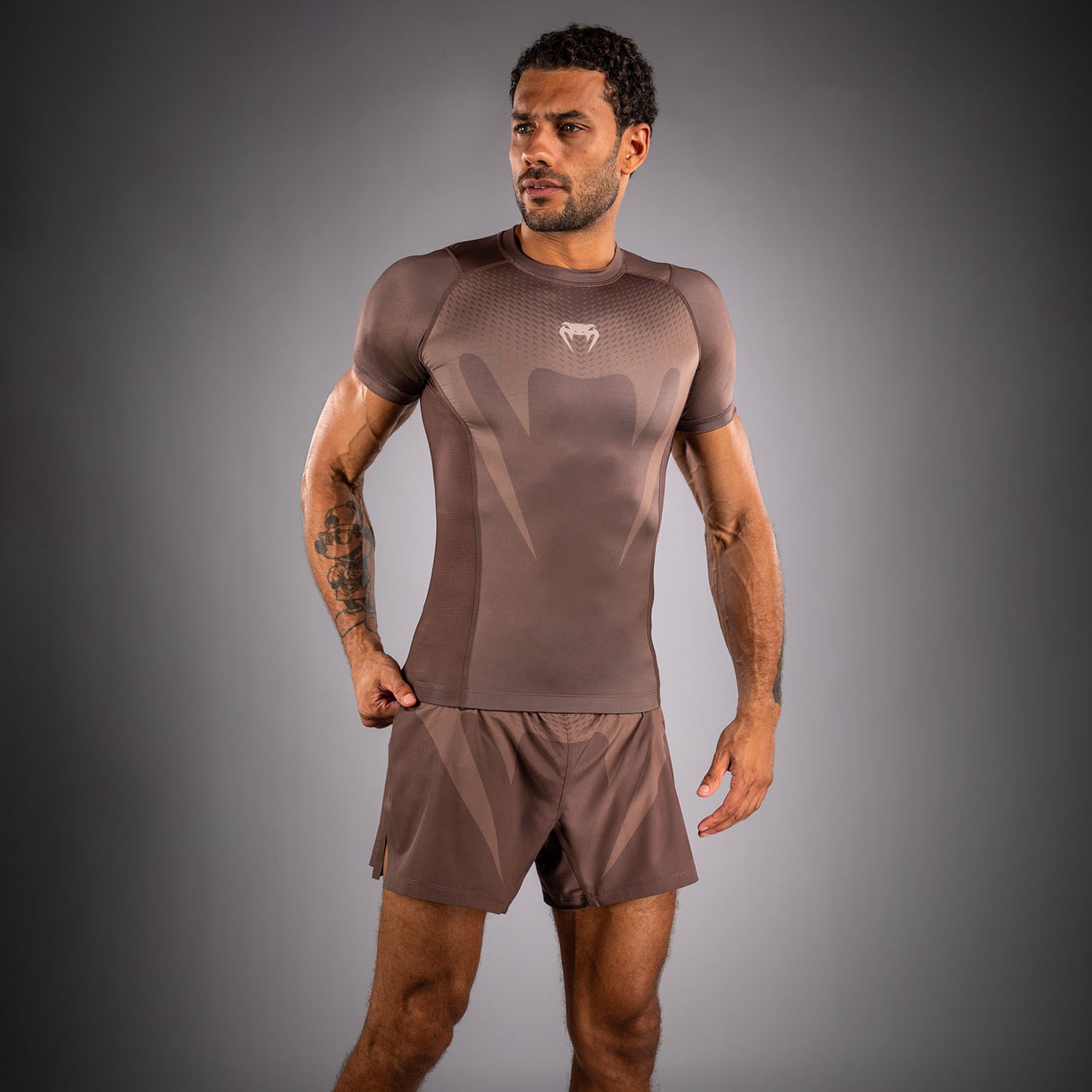 Venum No Gi Rashguards - Chocolate Brown