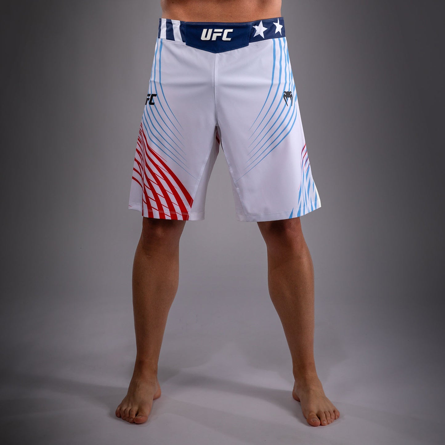 Men's UFC Freedom 250 by Venum White Custom Authentic Fight Night Long Fit Fight Short