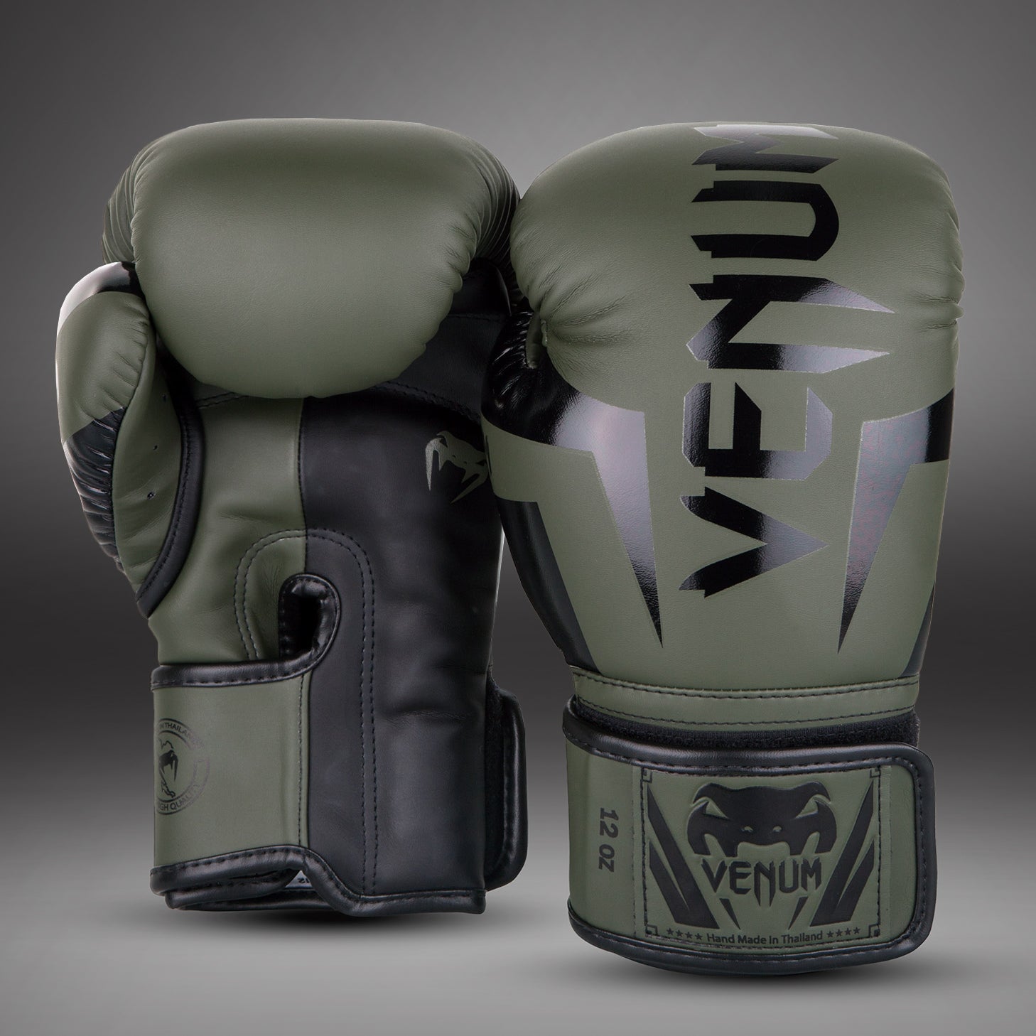 Venum Elite Boxing Gloves - Khaki/Black - Venum Asia
