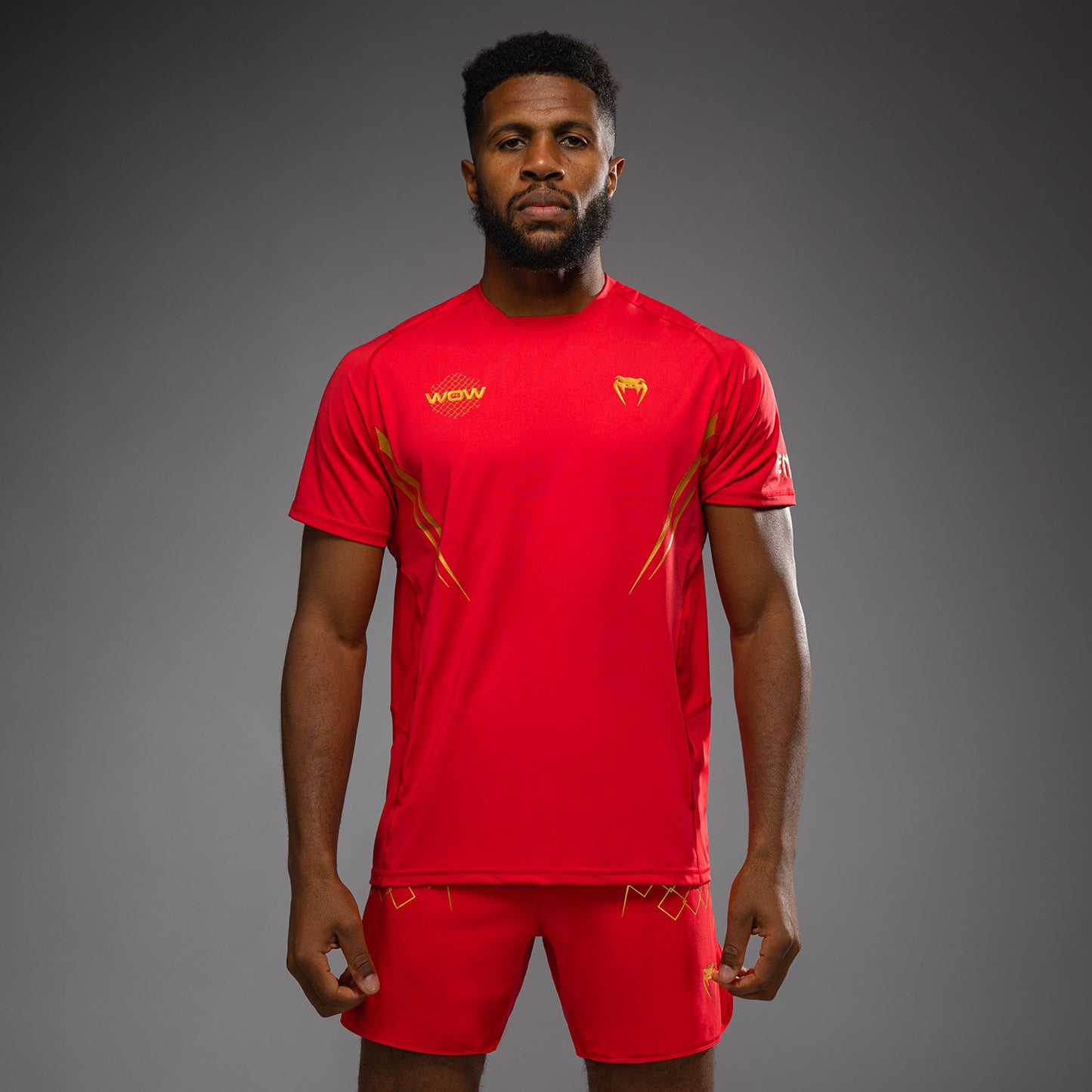 Venum x WOW FC Dry-Tech T-Shirt - Fury Red/Gold