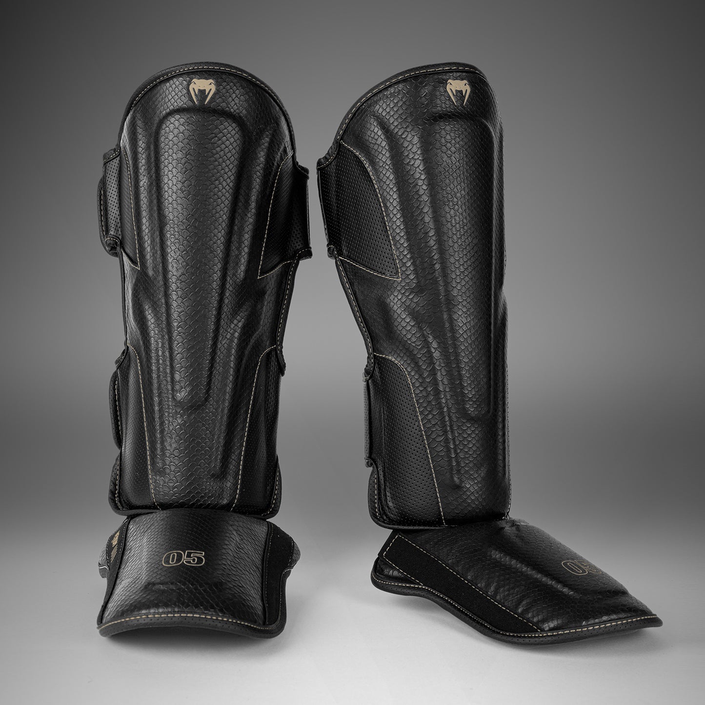 Venum Impact Evo Scales Shin Guards - Black