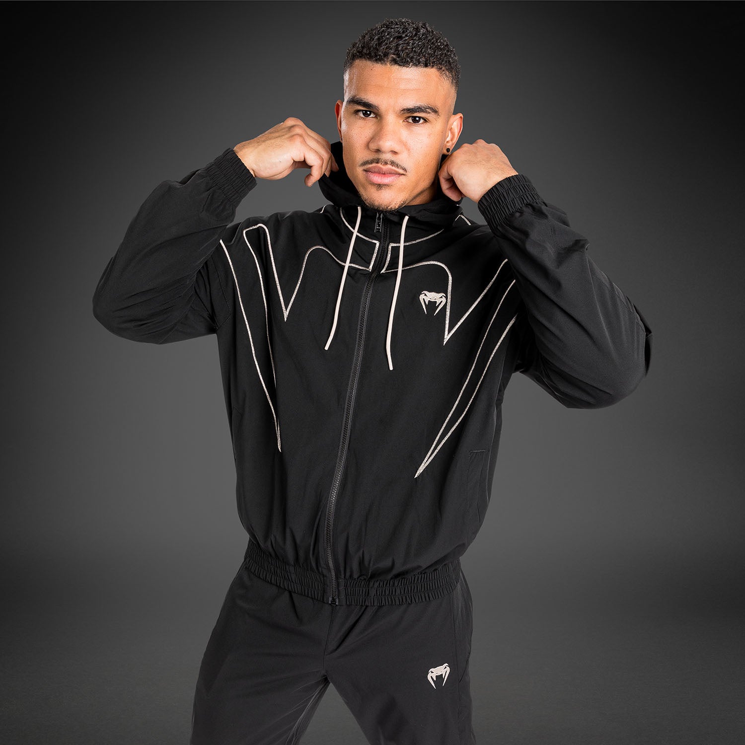 Venum Attack 90 Tracksuit Jacket - Black/White - Venum Asia