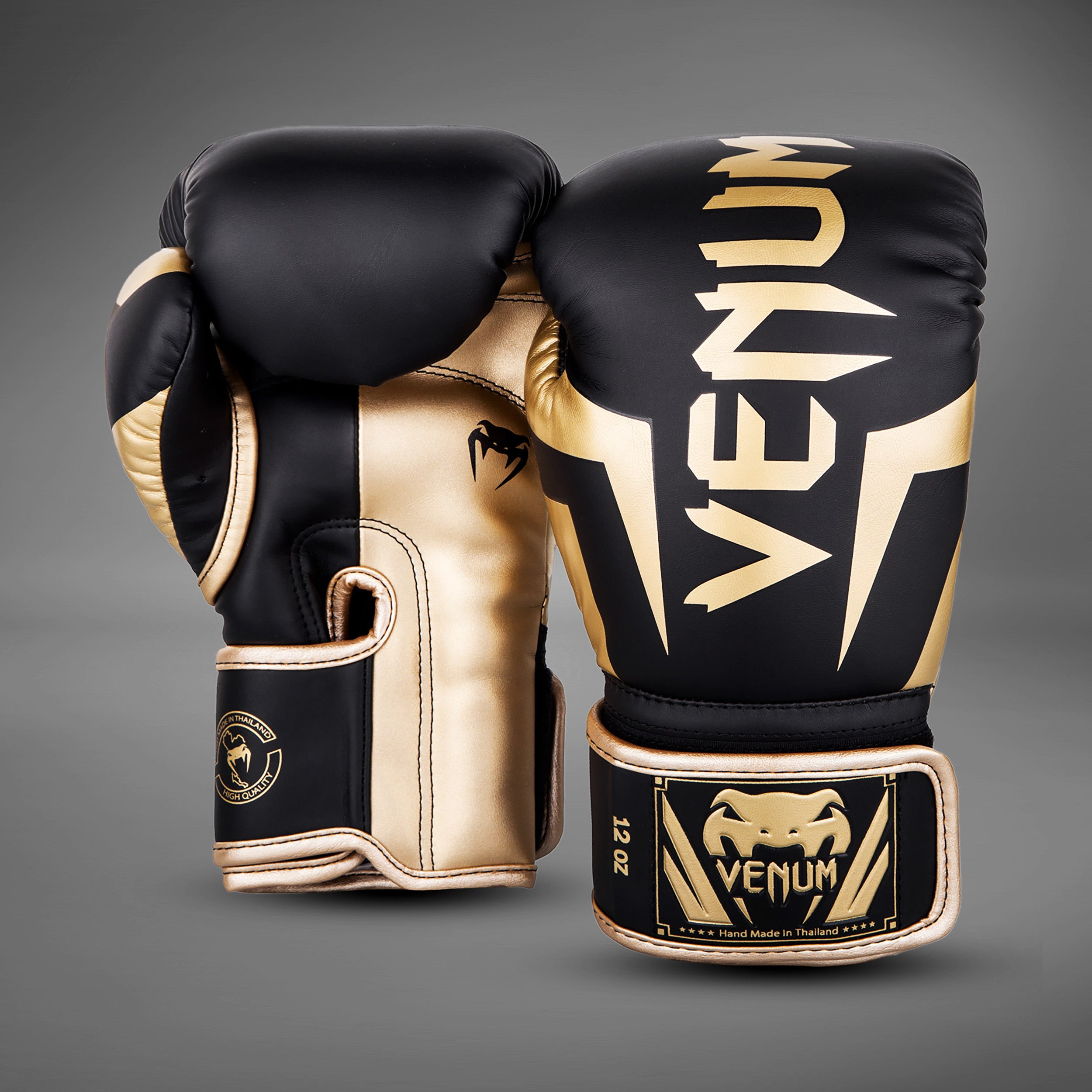 Venum Elite Boxing Gloves - Black/Gold - Venum Asia
