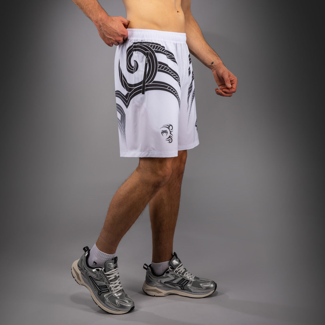Venum x Mike Tyson Tiger Training Shorts - Optical White/Deep Black