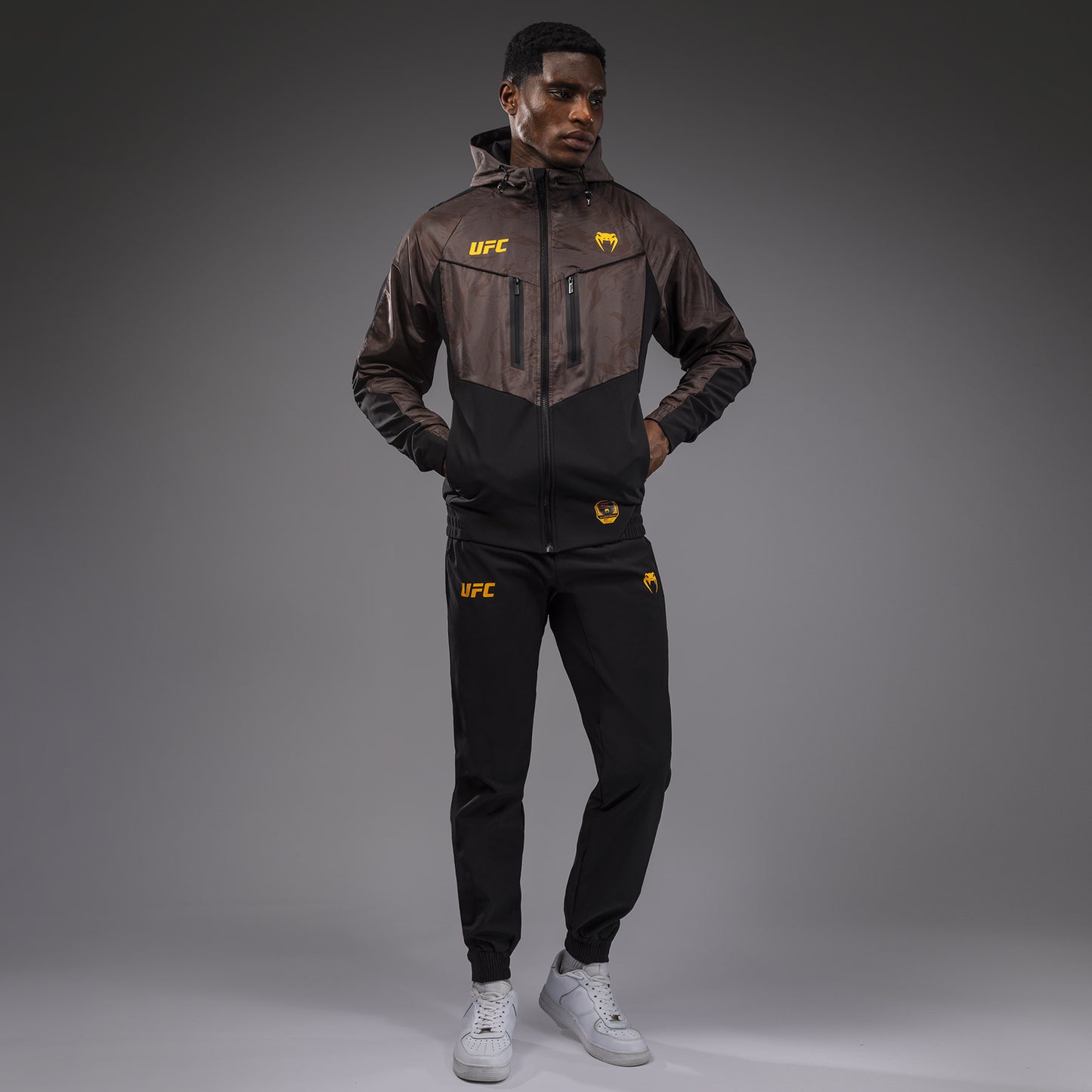 UFC Fusion by Venum Fight Week Men’s Zip Hoodie - Earthen Brown
