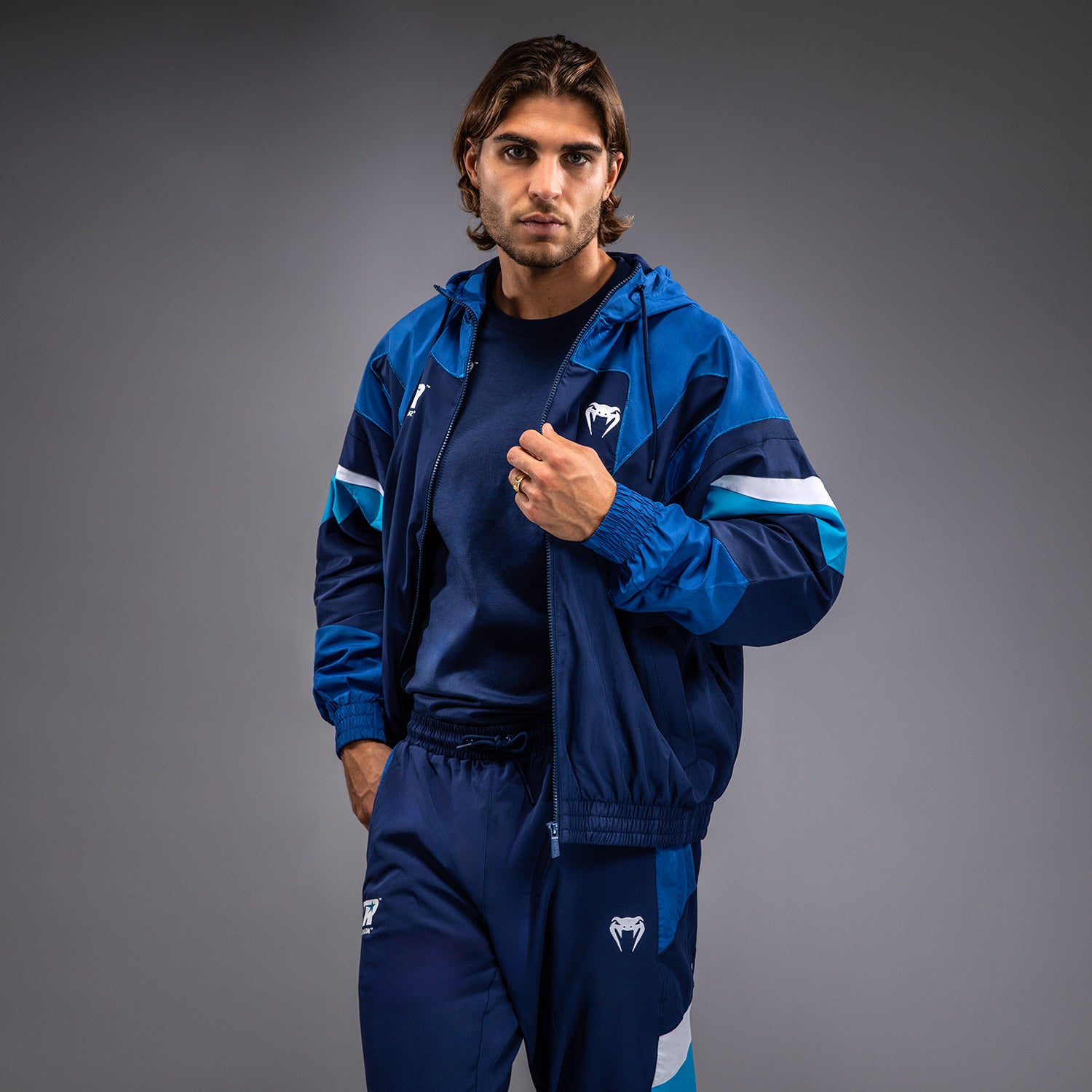 Venum x Top Rank Original Men's Hooded Tracksuit Jacket - Navy