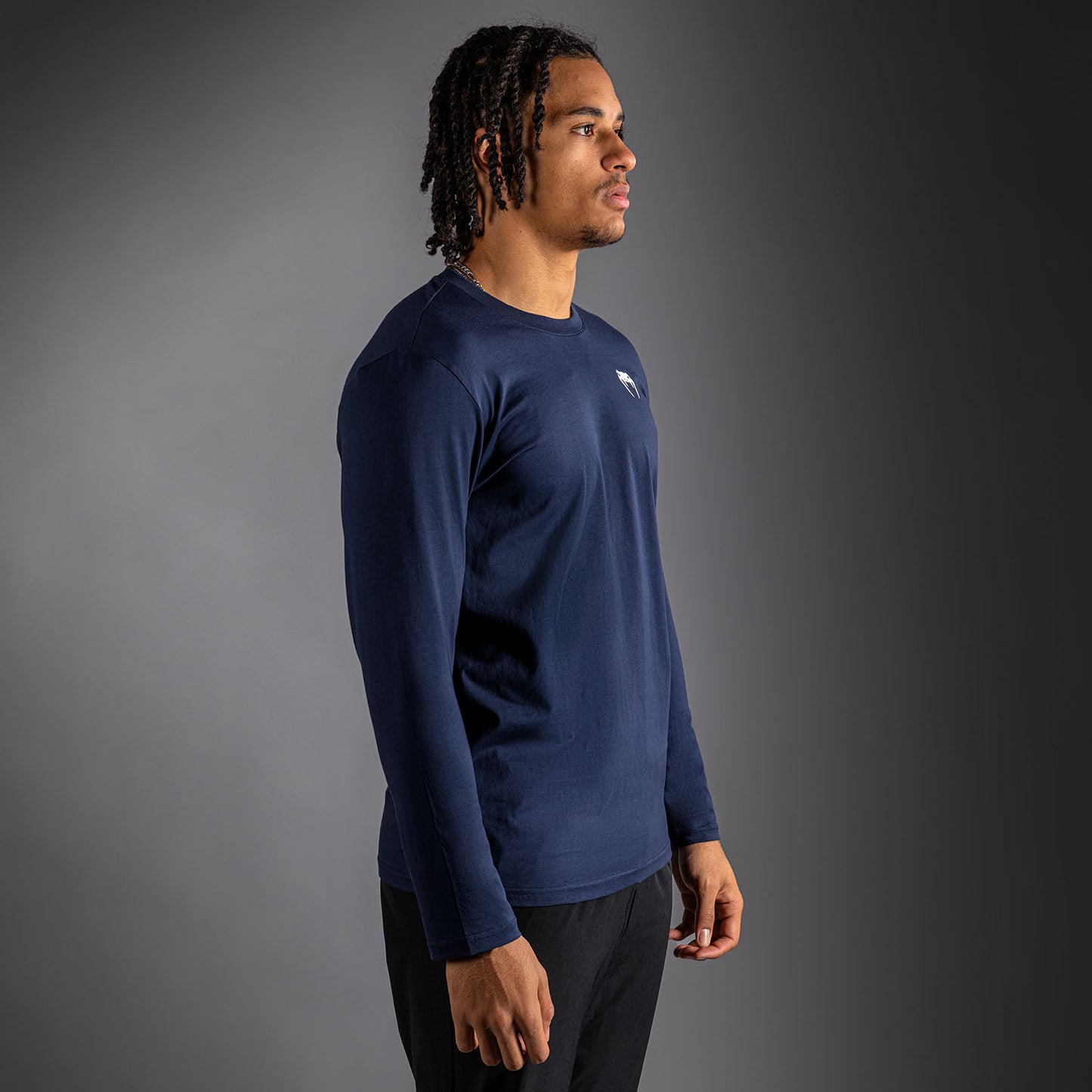 Venum Lineup Long Sleeve T-Shirt Navy - Blue/White
