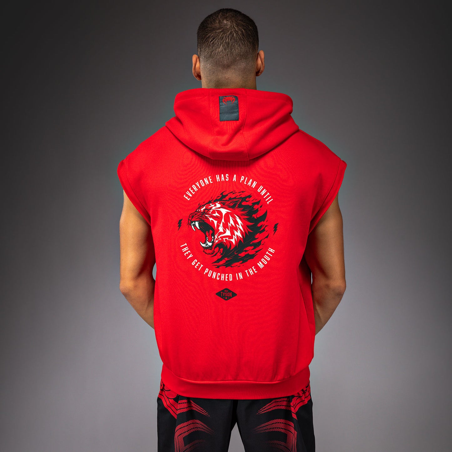 Venum x Mike Tyson Tiger Sleeveless Hoodie - Intense Red/Deep Black