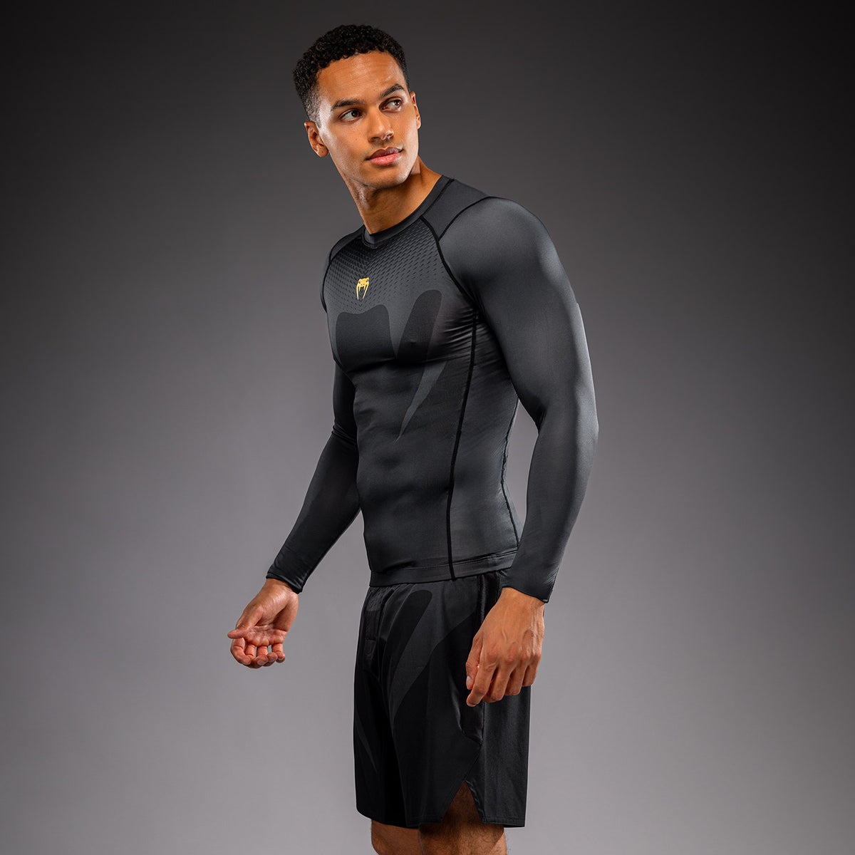 Venum Attack Long Sleeve Rashguard - Black/Gold