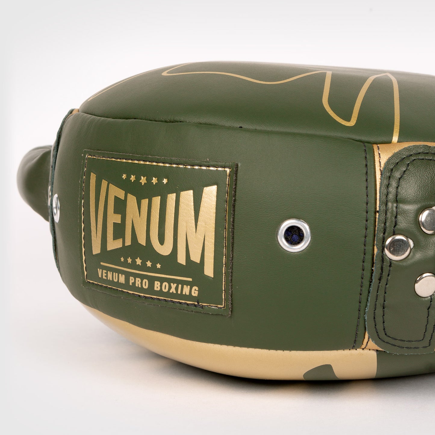 Venum Pro Boxing Mini Round Punch Shield - Khaki/Gold