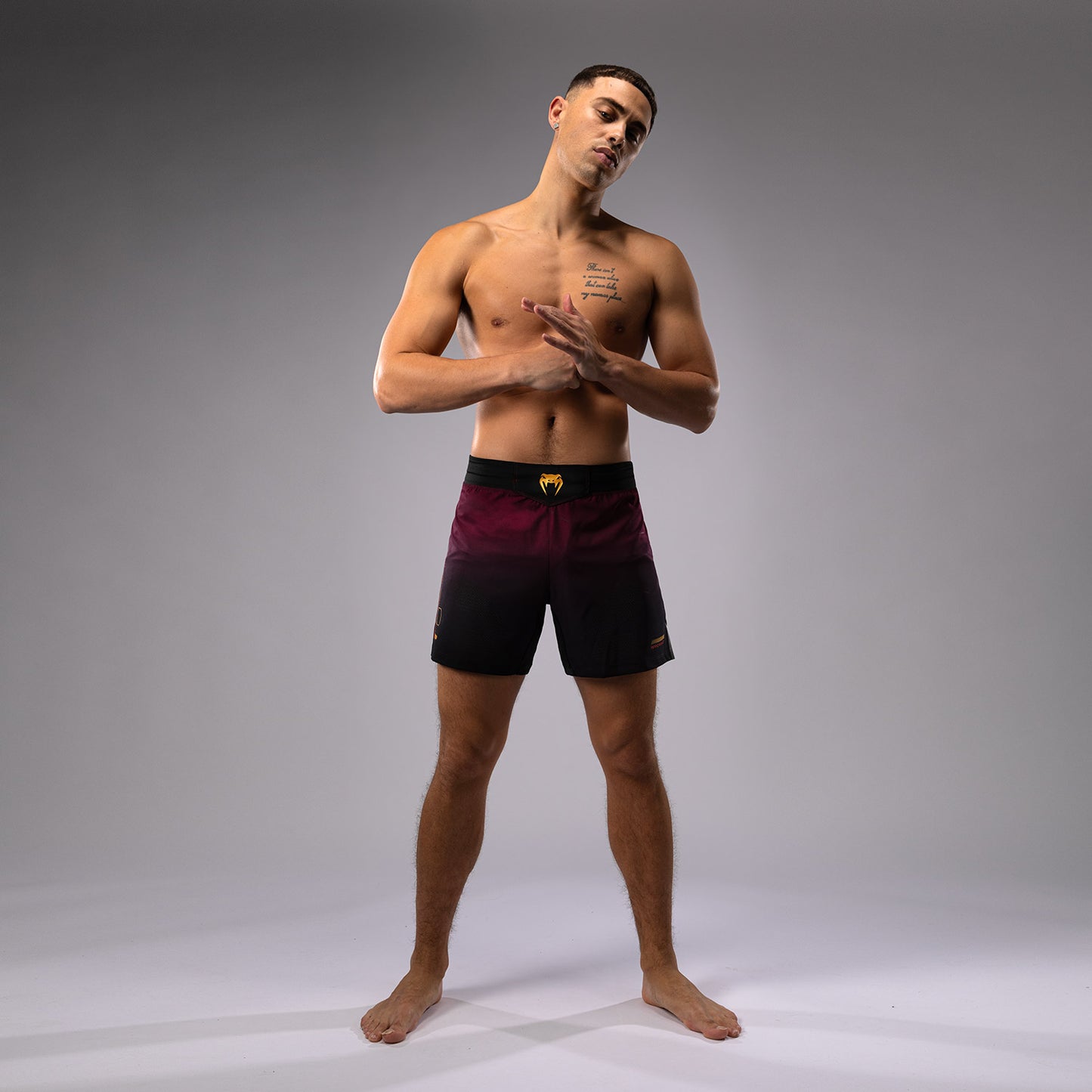 Venum Tactical XT Fight short - Black/Burgundy/Gold