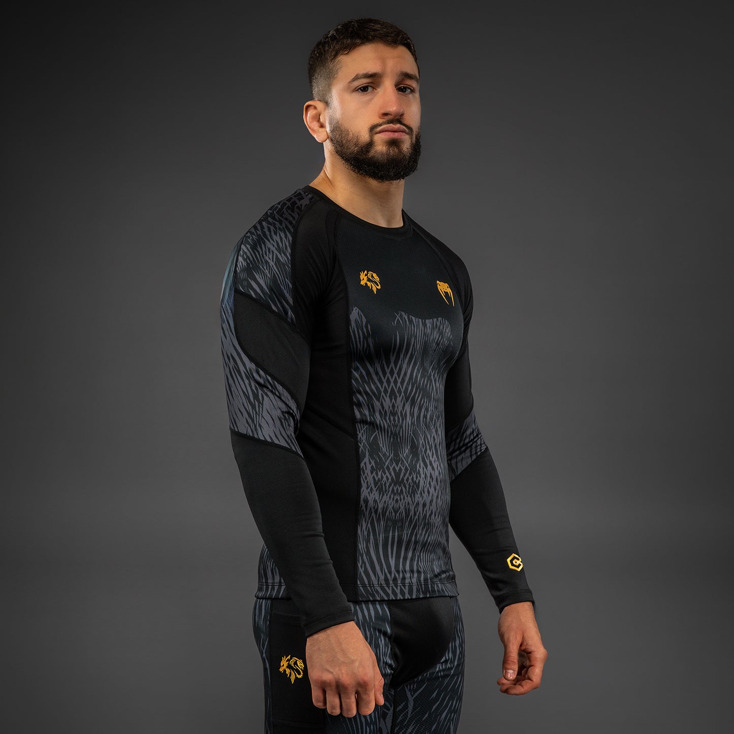 Venum x Chimaev Rashguards - Black/Grey