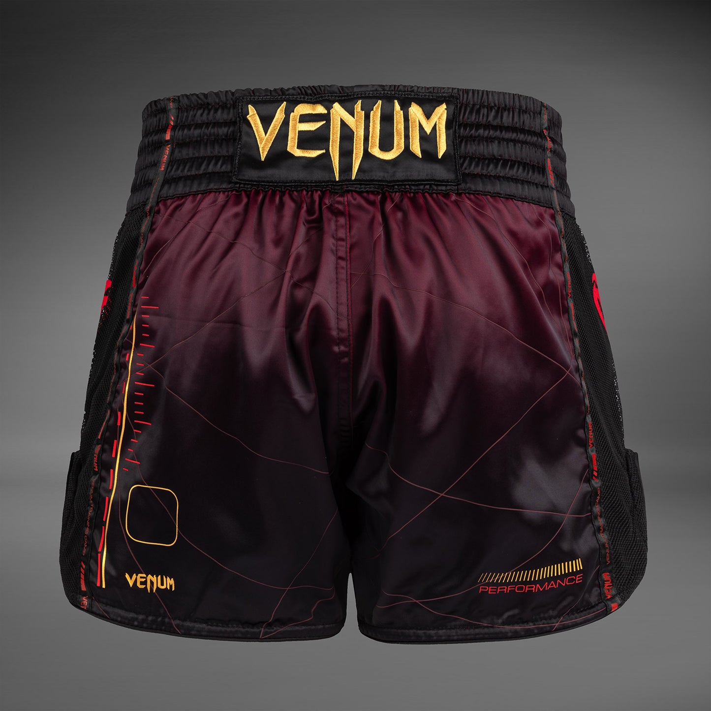 Venum Tactical XT Muay Thai Shorts - Black/Burgundy/Gold