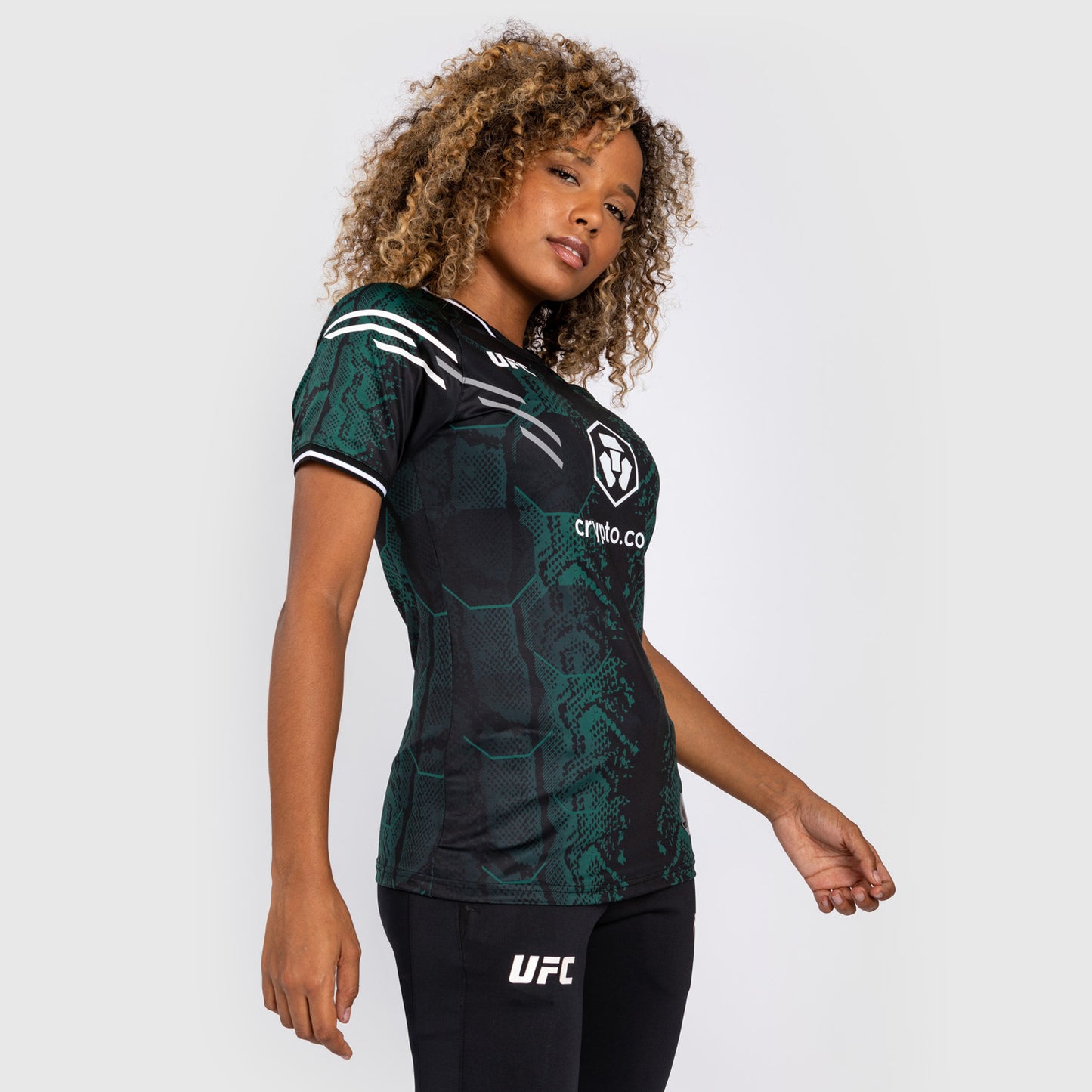 UFC Adrenaline by Venum Authentic Fight Night Women’s Walkout Jersey - Emerald Edition - Green/Black