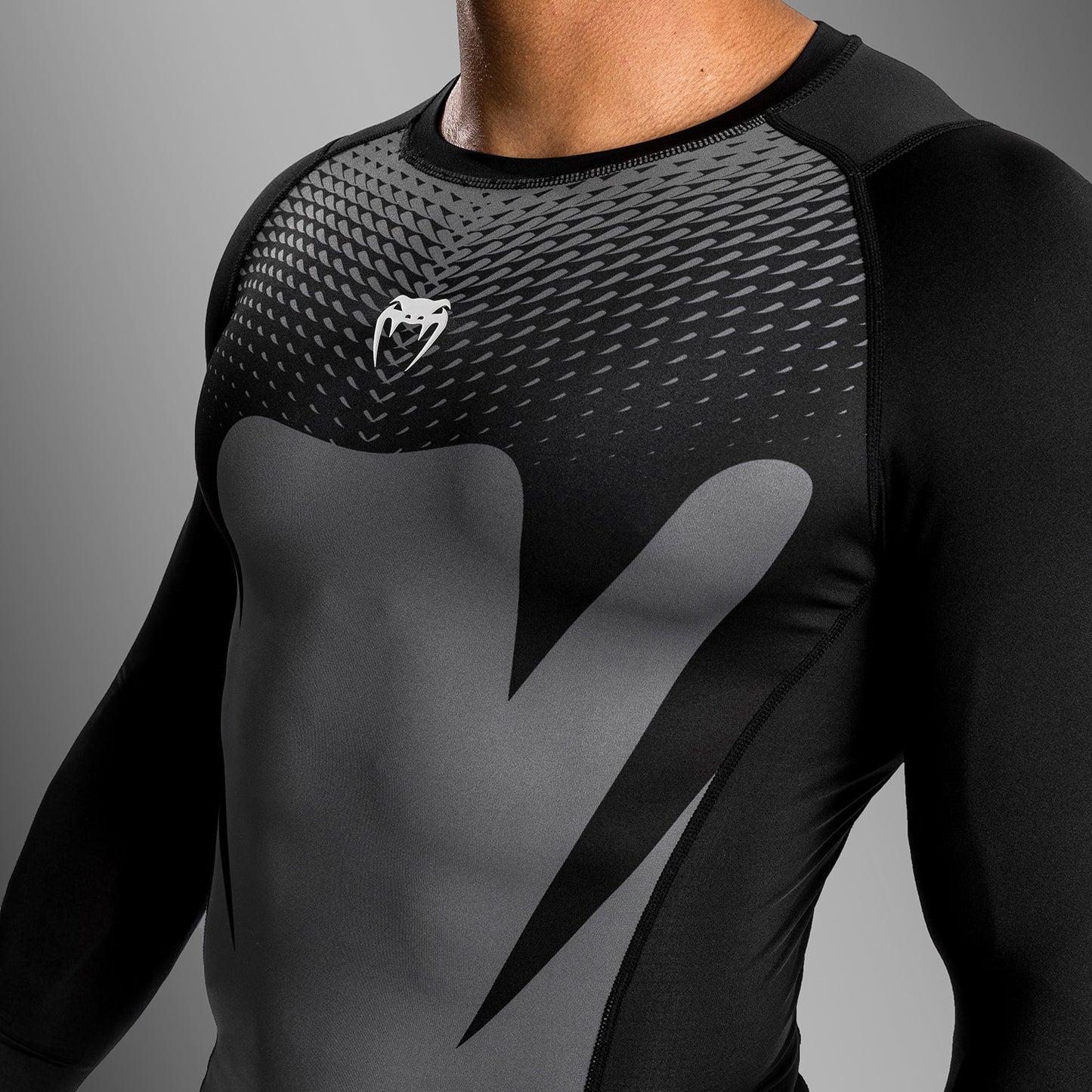 Venum Attack Men's Long Sleeve Rashguard - Black/Grey