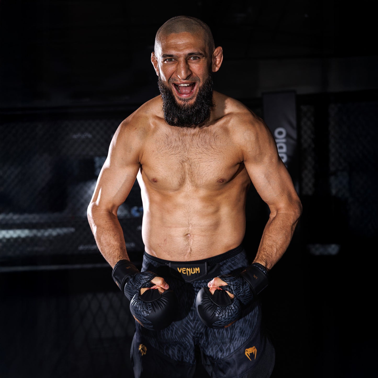 Venum x Chimaev Fightshorts - Black/Grey
