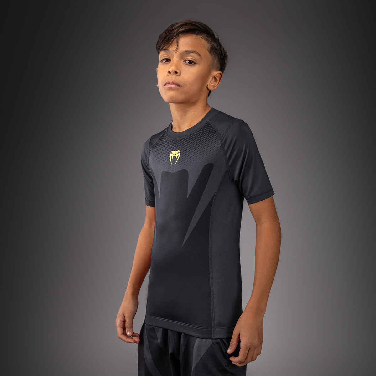 Venum Attack Short Sleeve Rashguard for Kids - Black/Gold