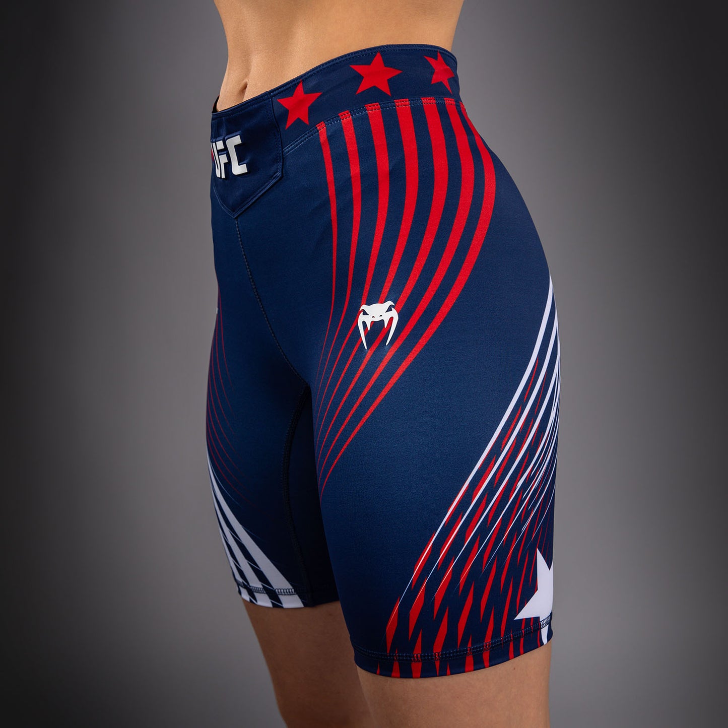 Women's Official UFC Freedom 250 by Venum Blue Authentic Long Fit Vale Tudo Short