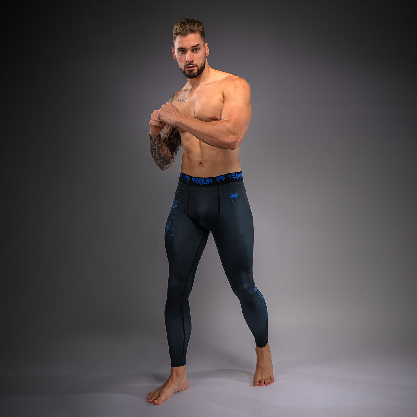 Venum Thunder Dragon Spats - Black/Royal Blue