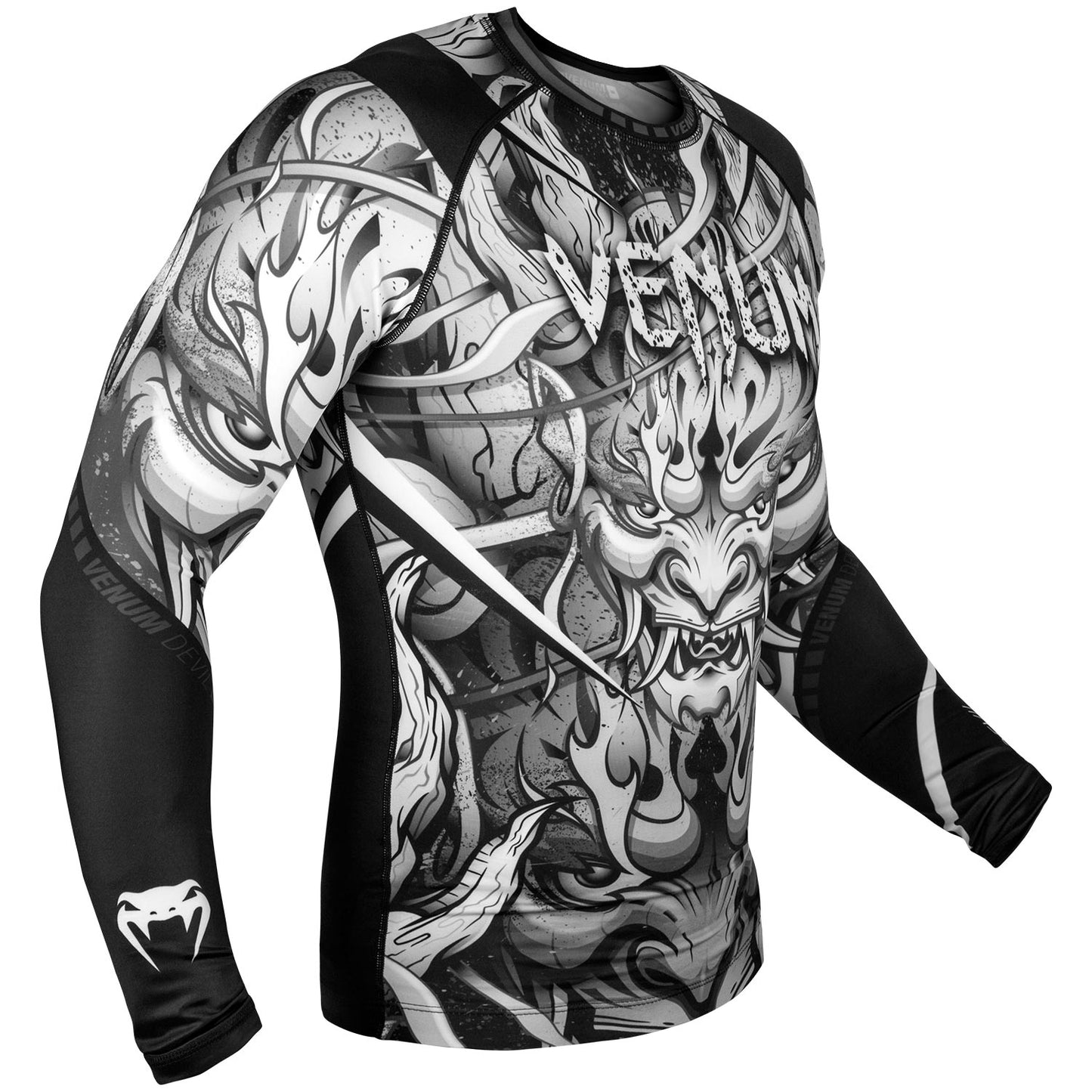 Venum Devil Rashguard - Long Sleeves - White/Black