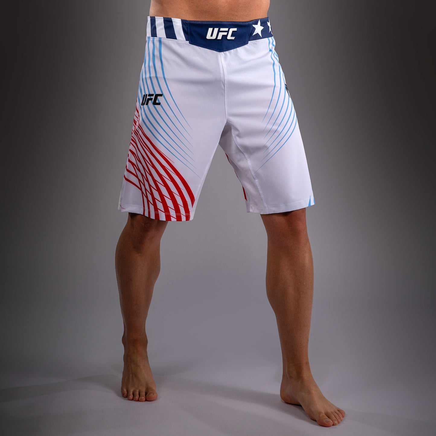 Men's UFC Freedom 250 by Venum White Custom Authentic Fight Night Long Fit Fight Short