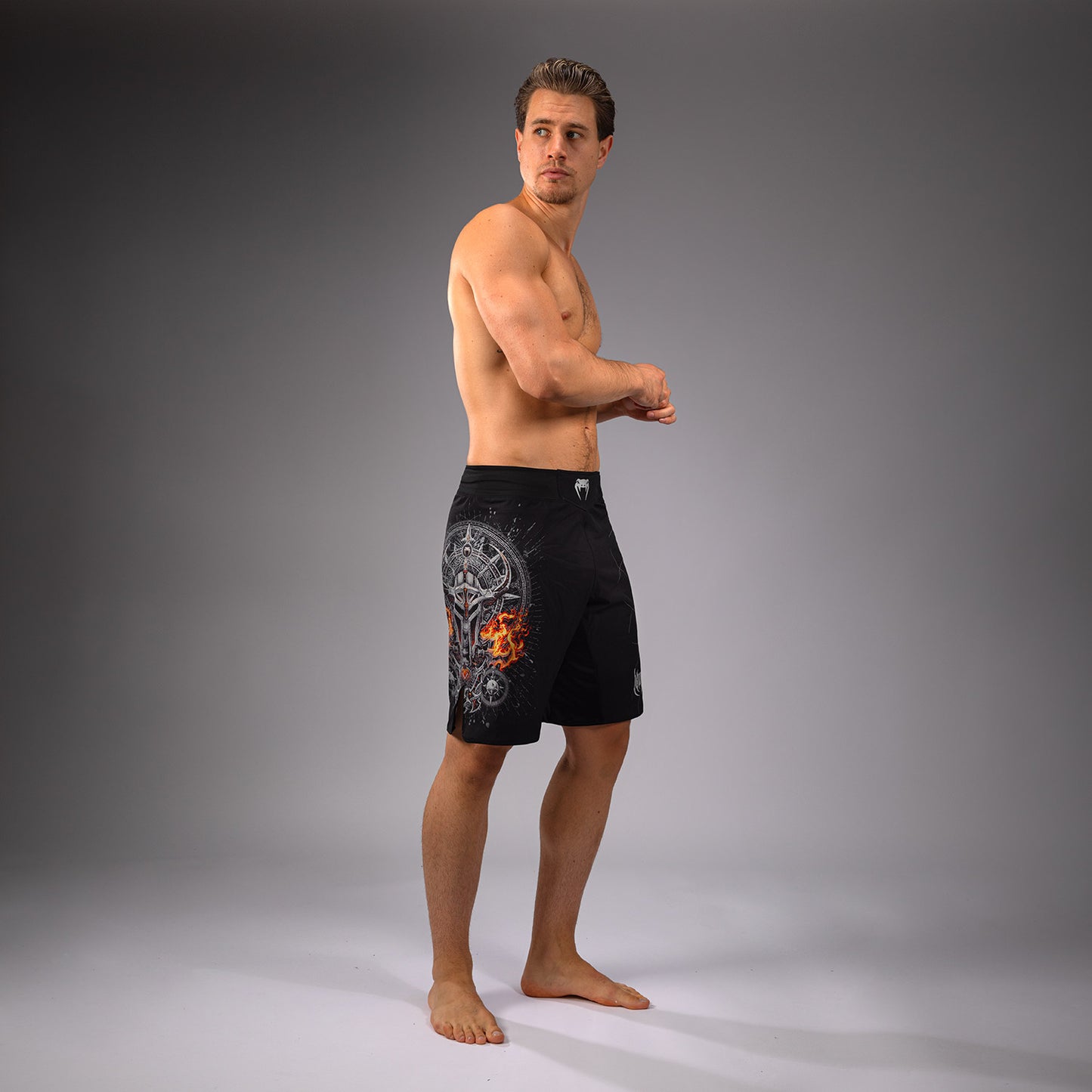 Venum Gladiator 5.0 Men’s Fight Shorts - Black/Silver