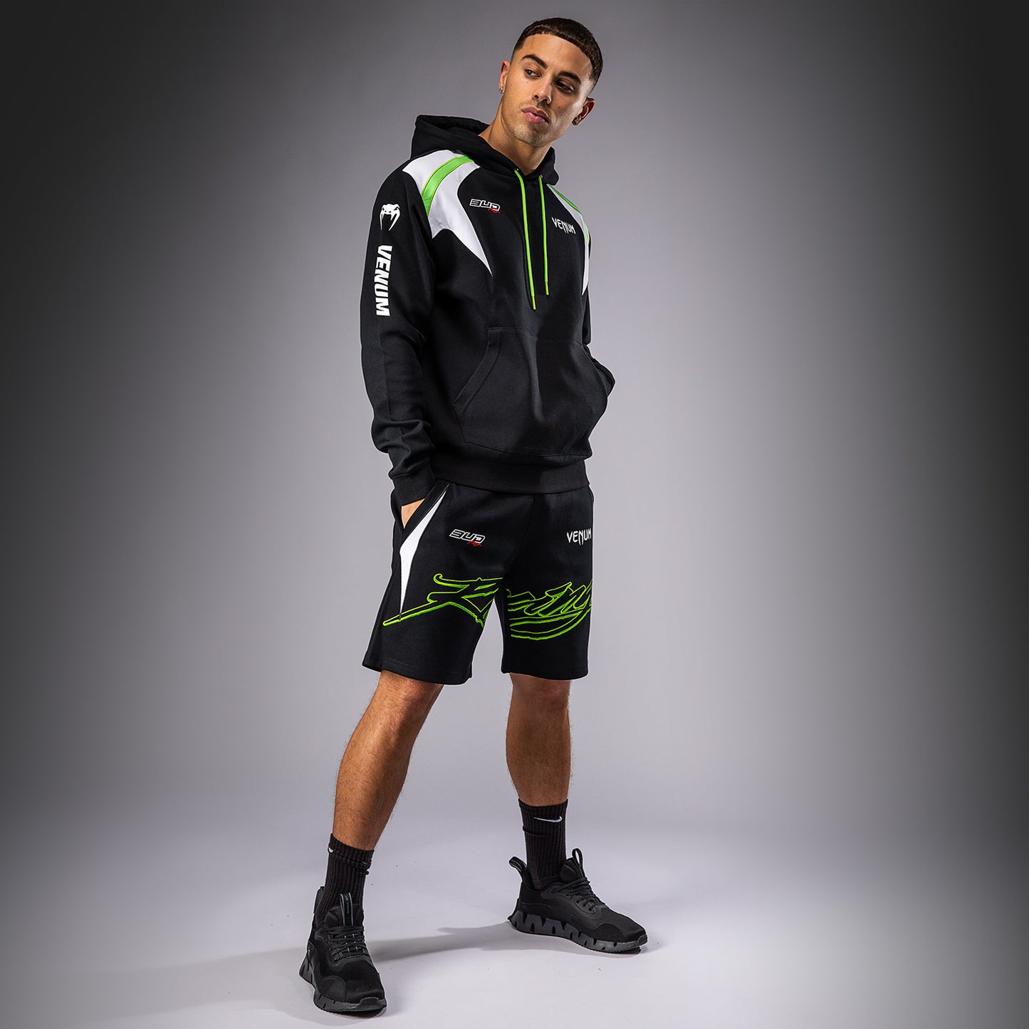 Venum x Bud Racing Men’s Hoodie - Black/White/Lime Green