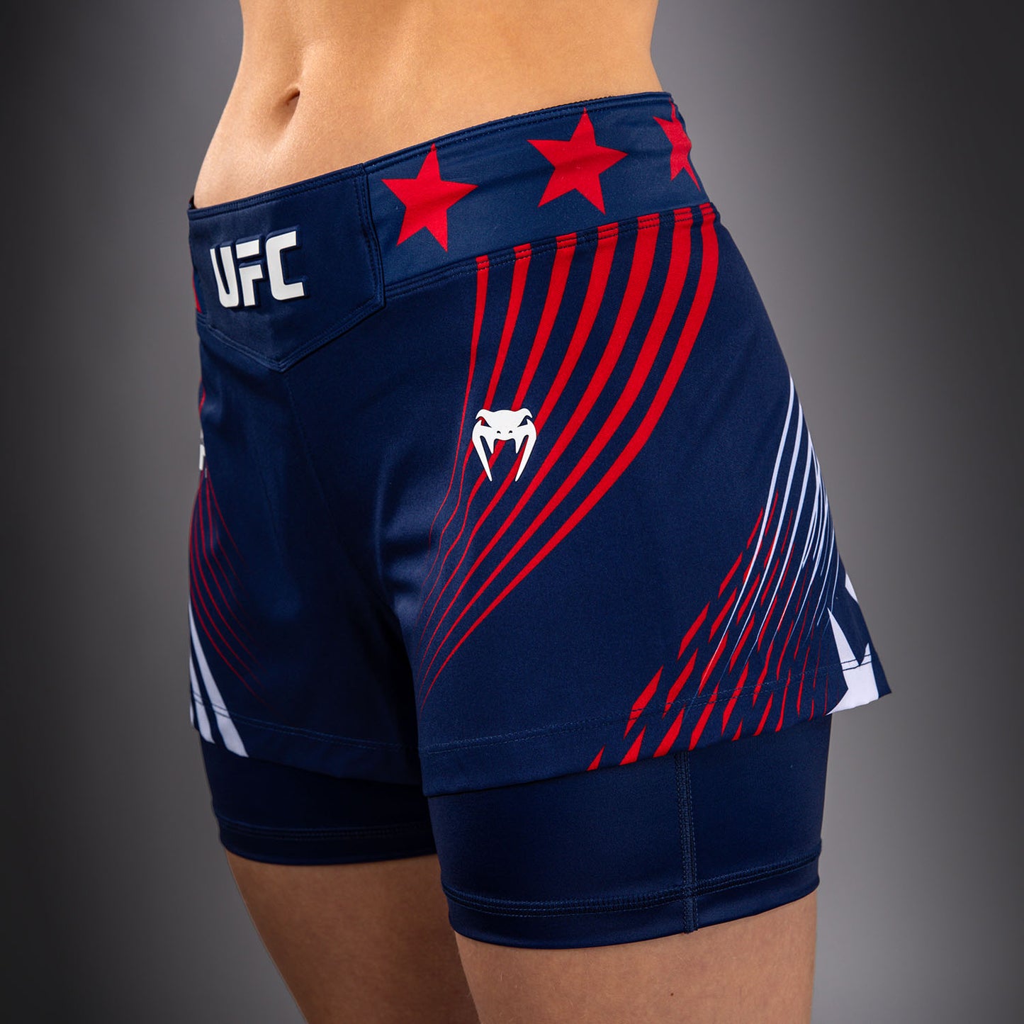 Women's Official UFC Freedom 250 by Venum Blue Authentic Fight Night Fight Short