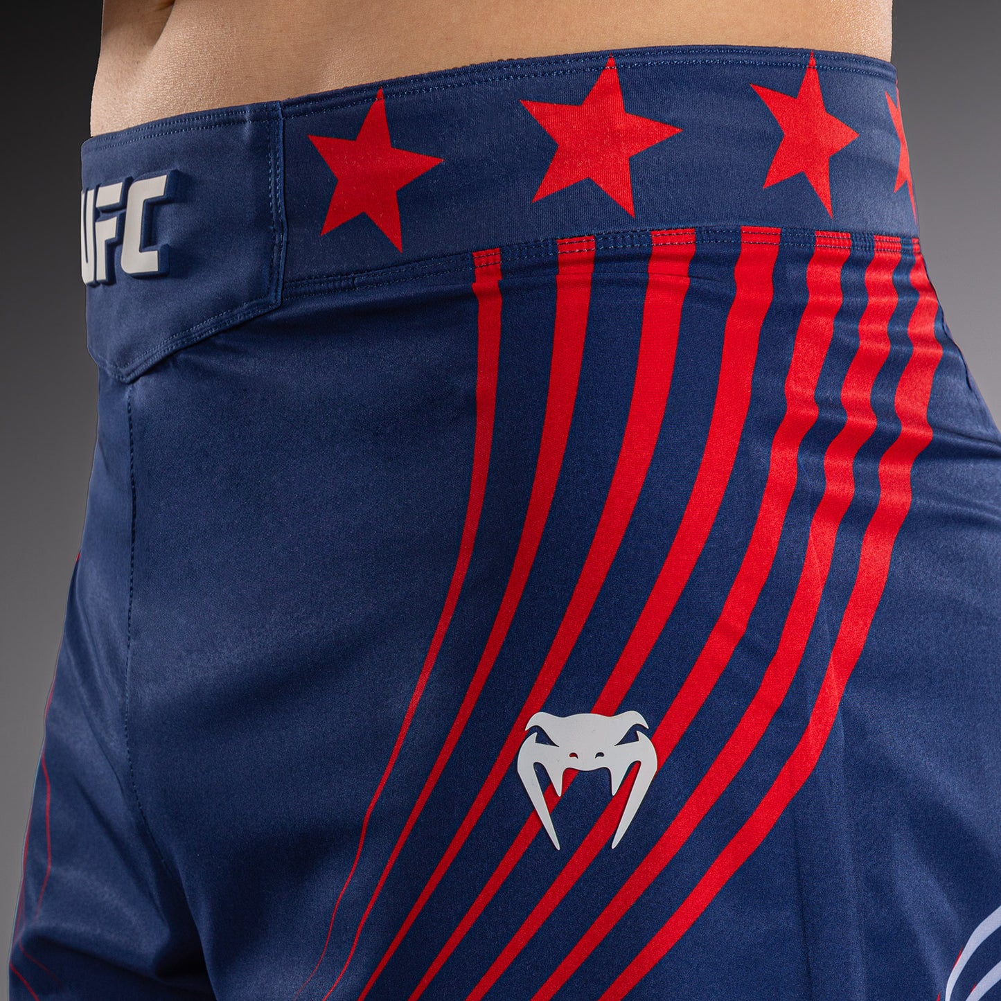 Men's UFC Freedom 250 by Venum Blue Custom Authentic Fight Night Long Fit Fight Short