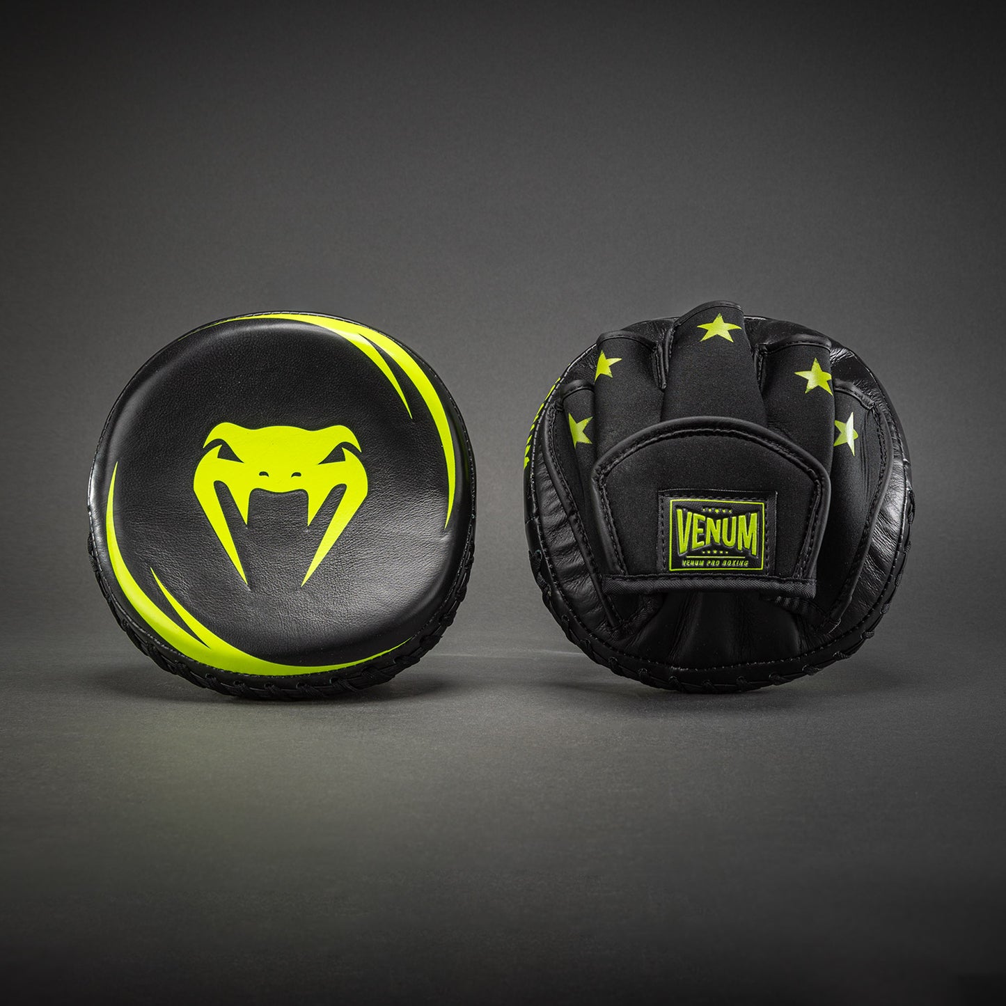 Venum Elite Mini Focus Mitts (Pair) - Black/Neo Yellow