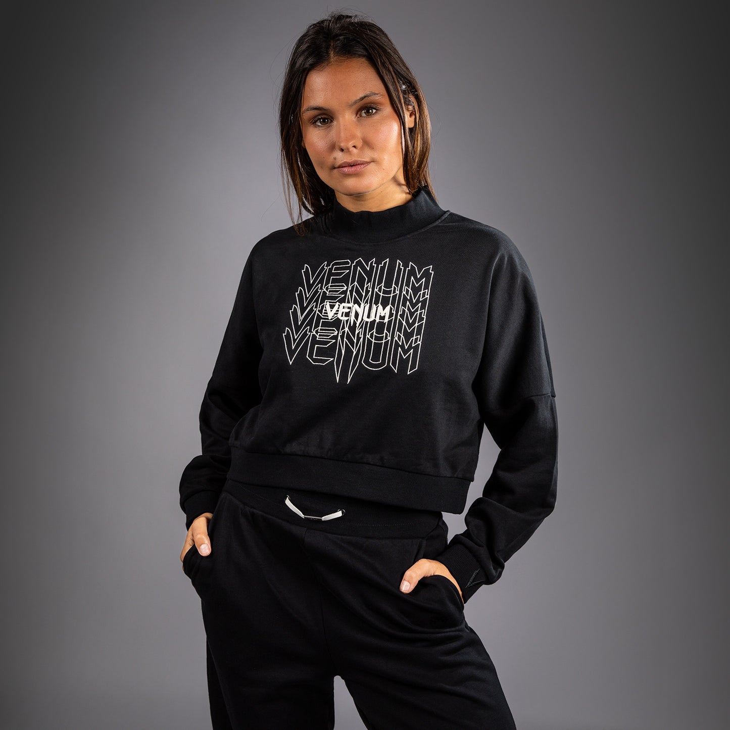 Venum Pulse Women’s Cropped Sweatshirt - Black/White
