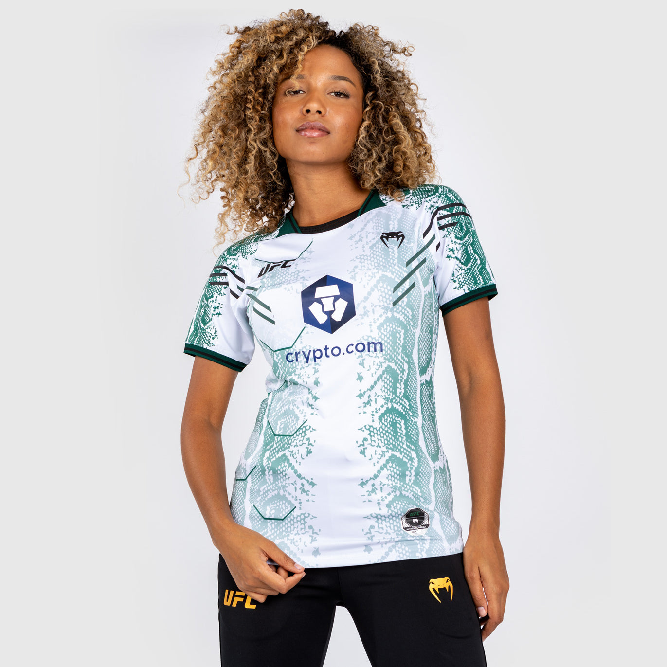 UFC Adrenaline by Venum Authentic Fight Night Women’s Walkout Jersey - Emerald Edition - White/Green