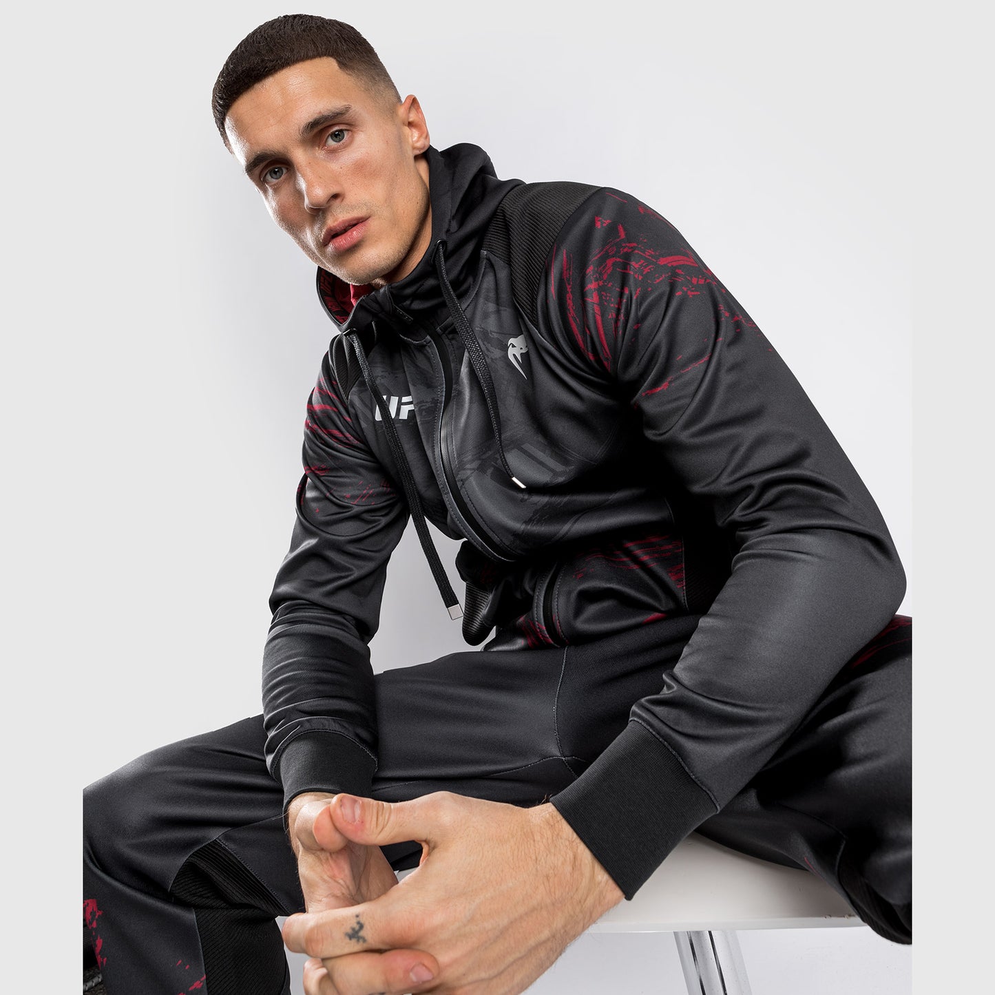 UFC Venum Authentic Fight Week 2.0 Men's Zipped Hoodie - Black/Red